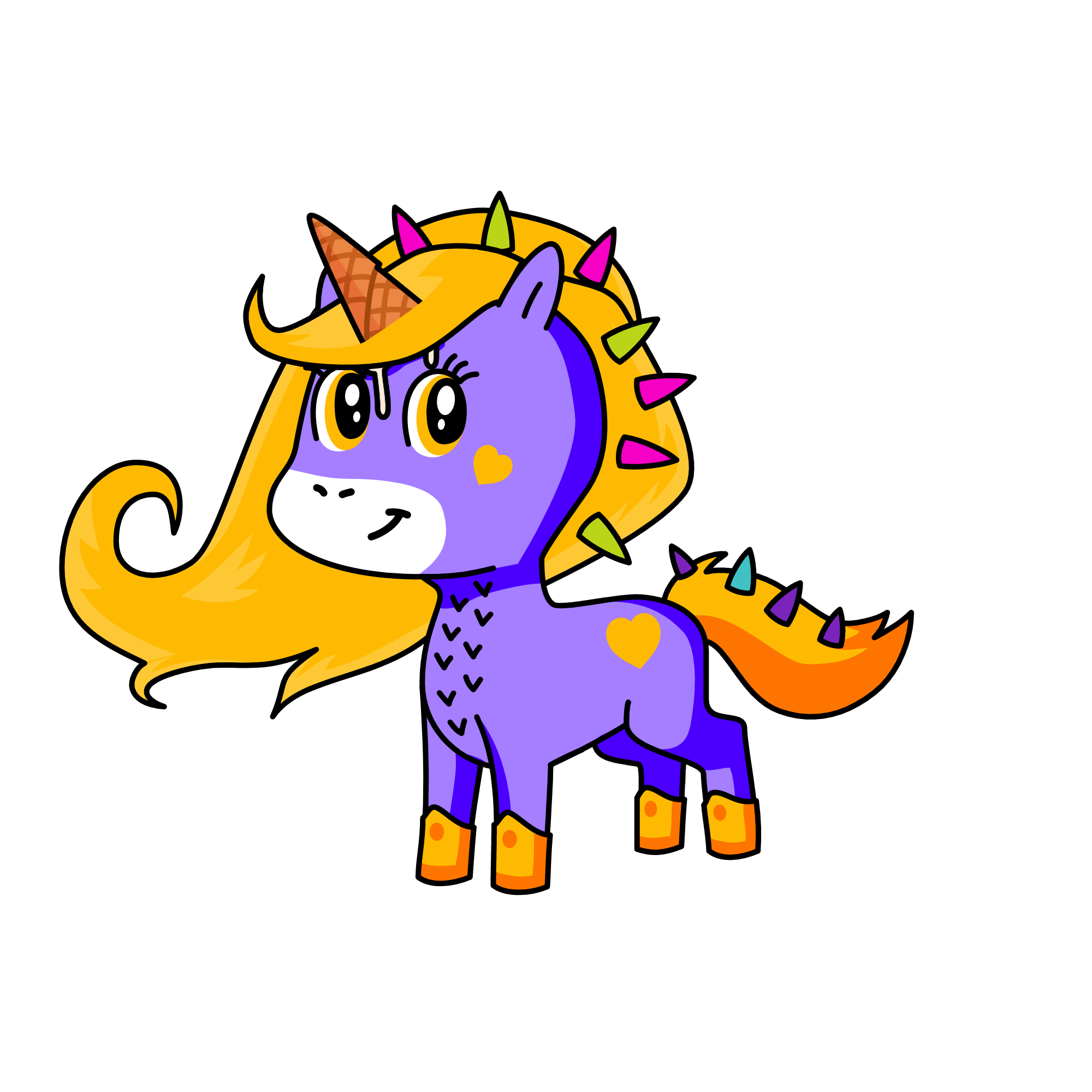 Orange Berry Dream Cake, the unicorn