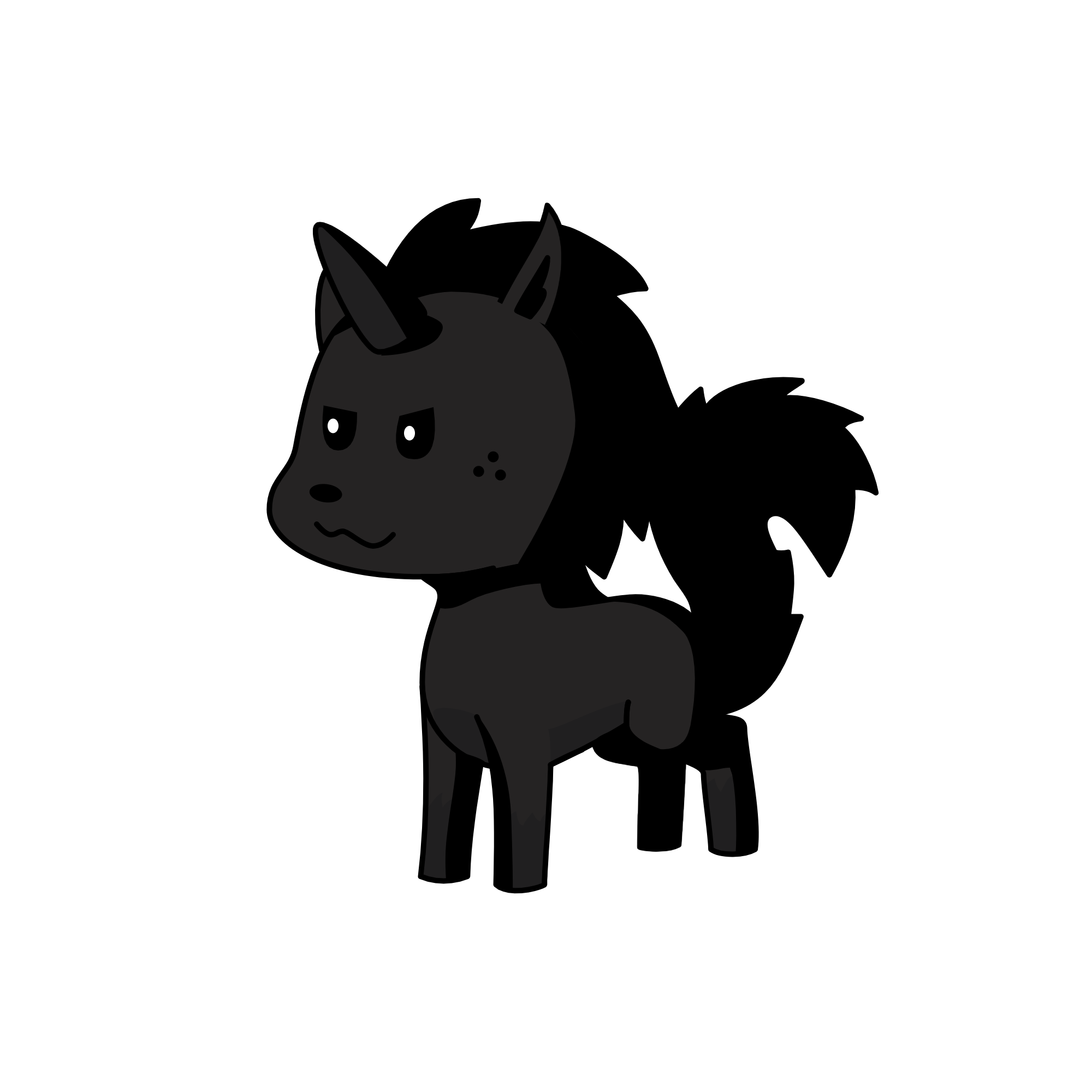 black latex dog tf, the unicorn