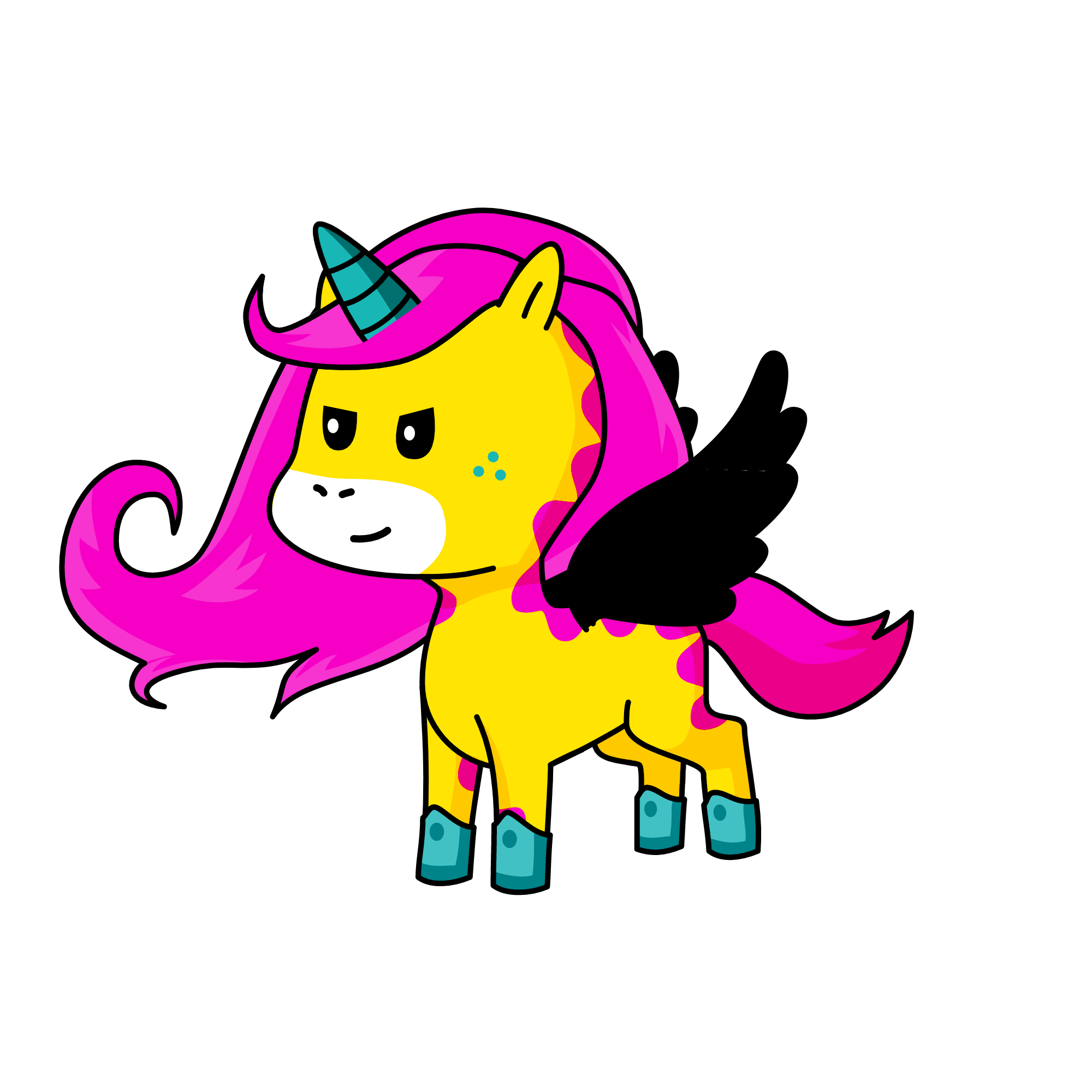 she may look cute but beware , the unicorn