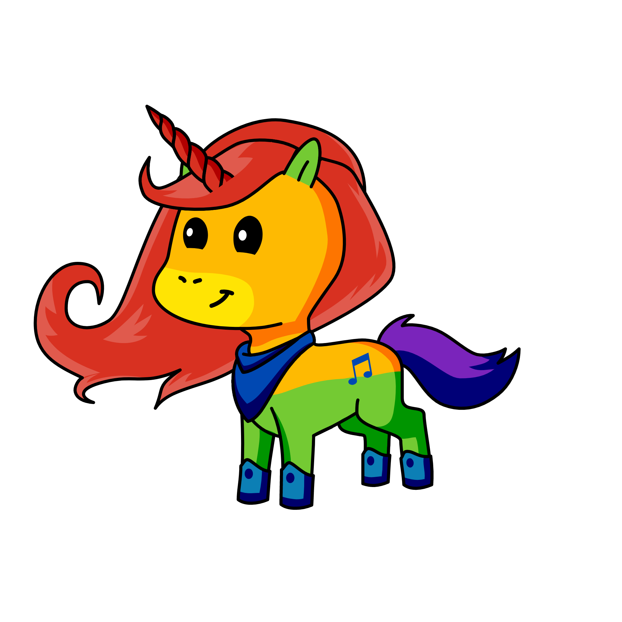 Rainbow queen, the unicorn