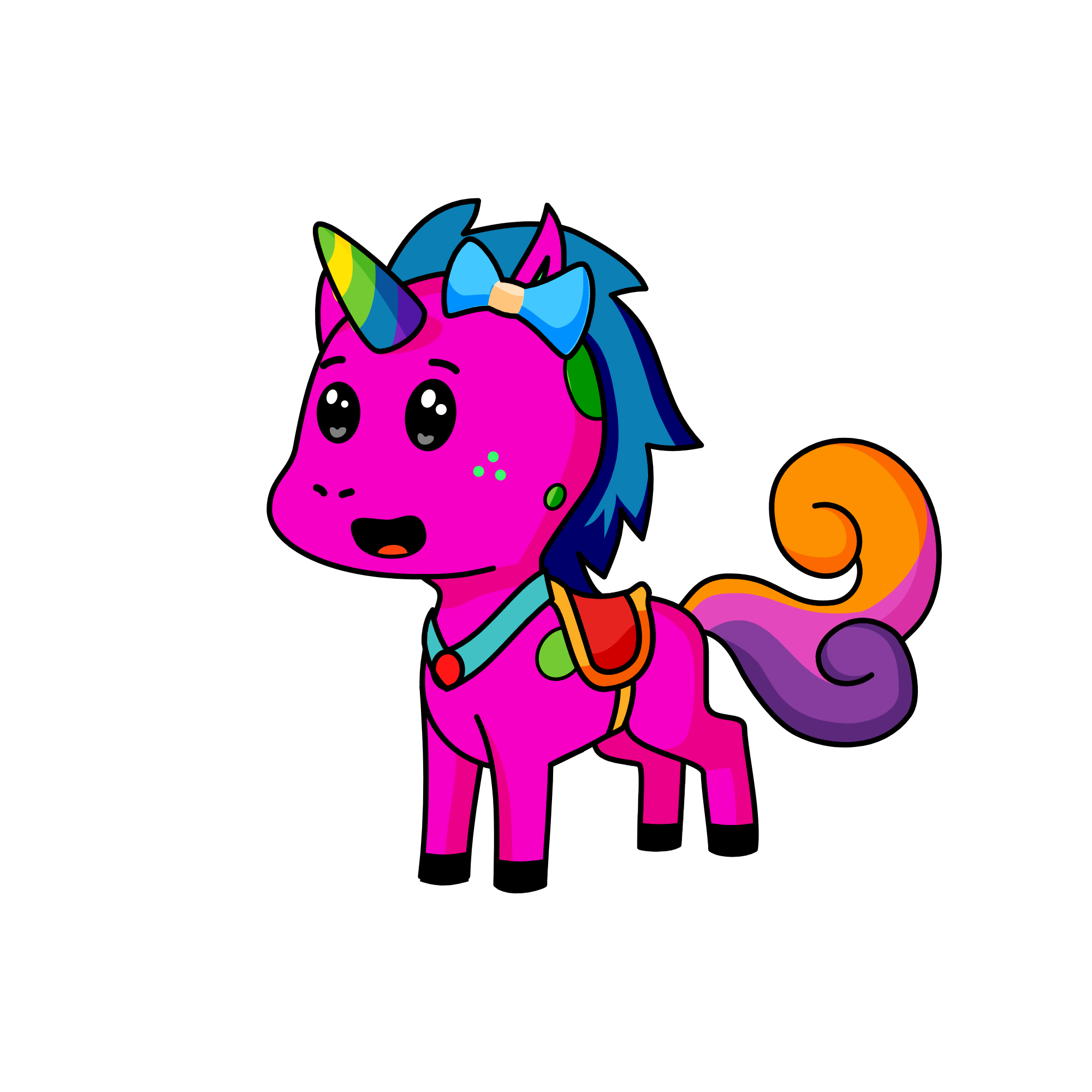 happy' , the unicorn