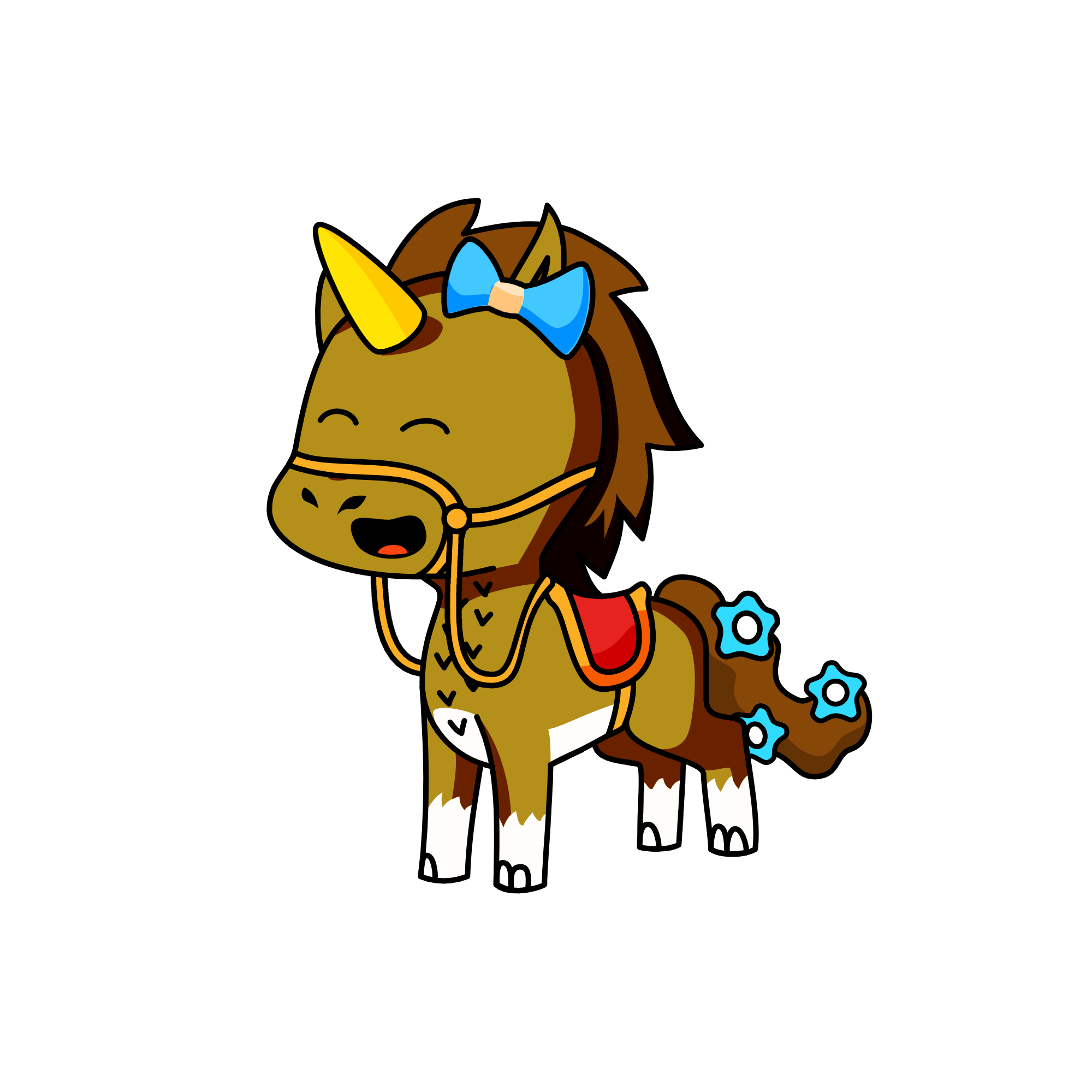 finally one that really looks like a horse, the unicorn