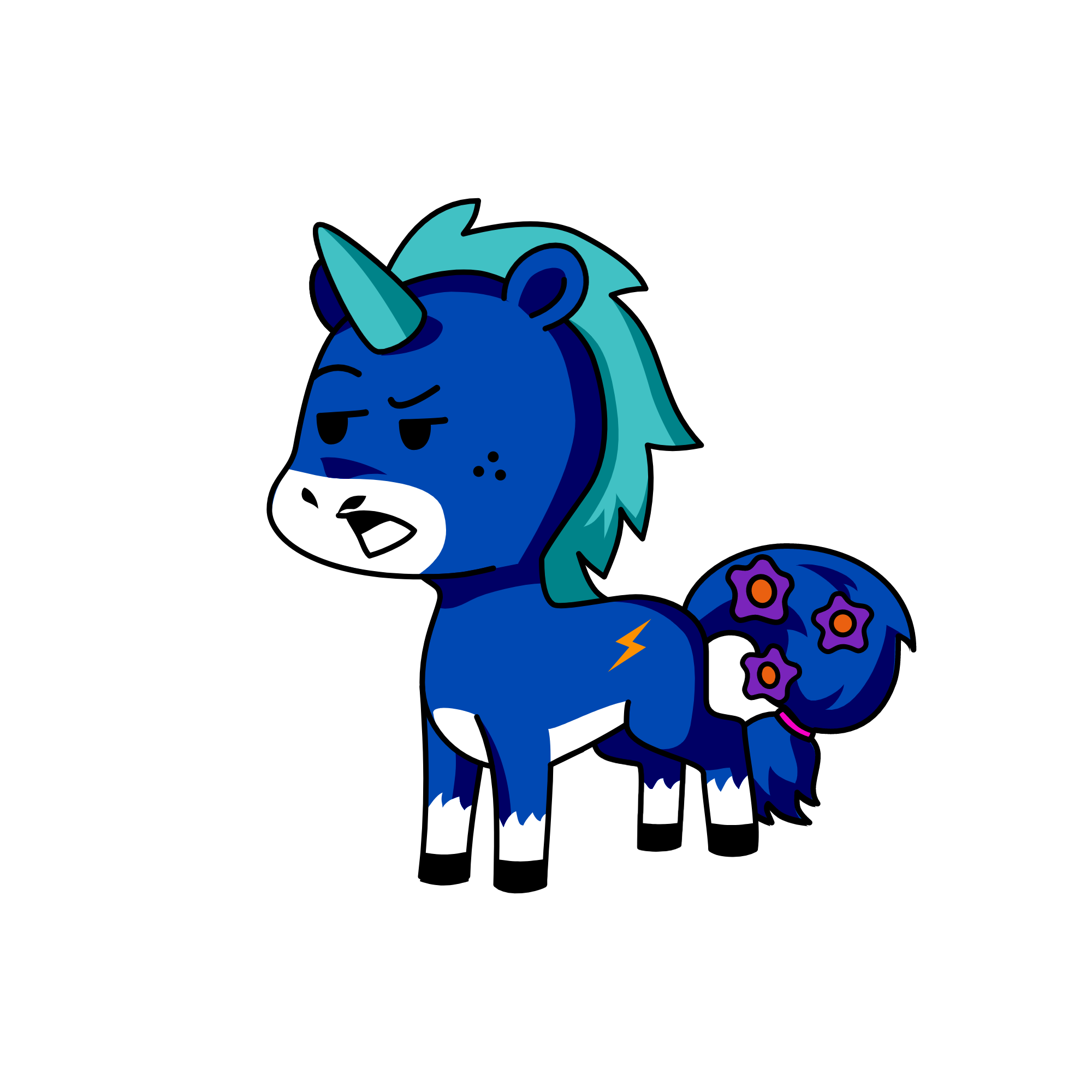 down, the unicorn