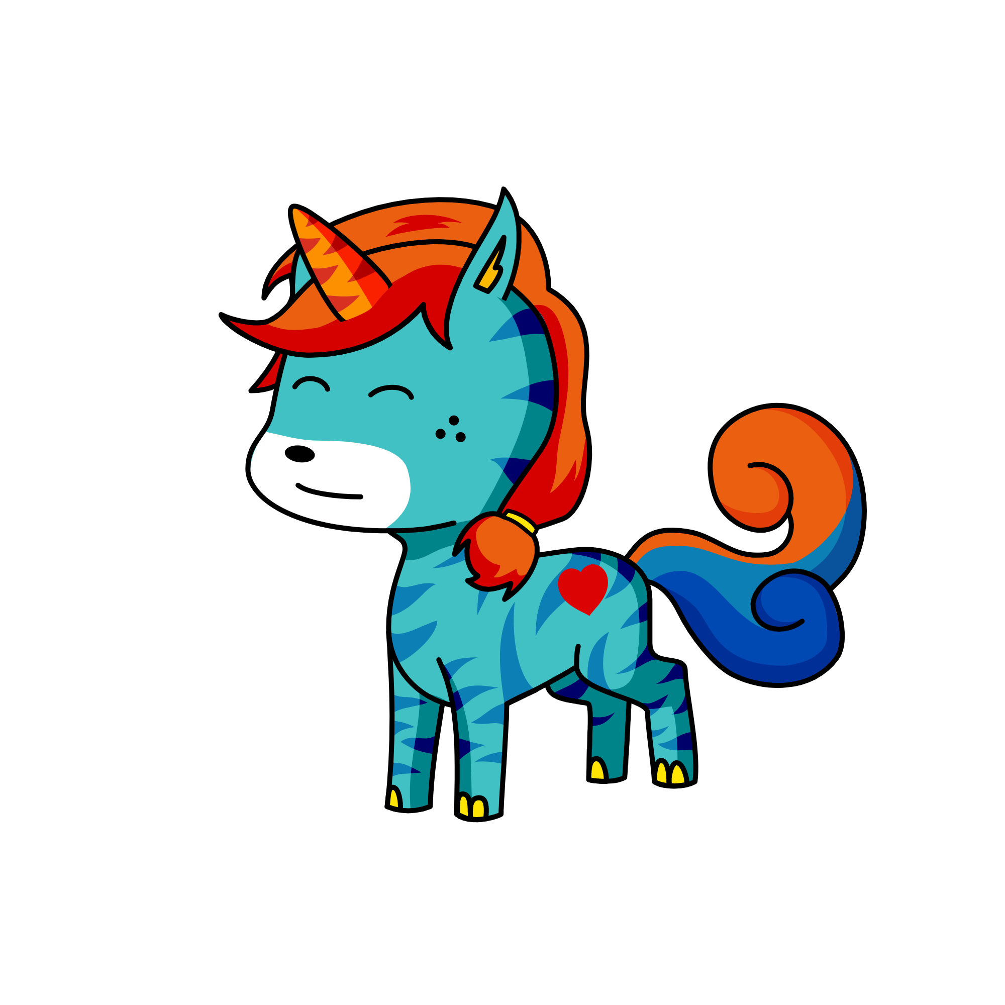 Blue Zizzy, the unicorn
