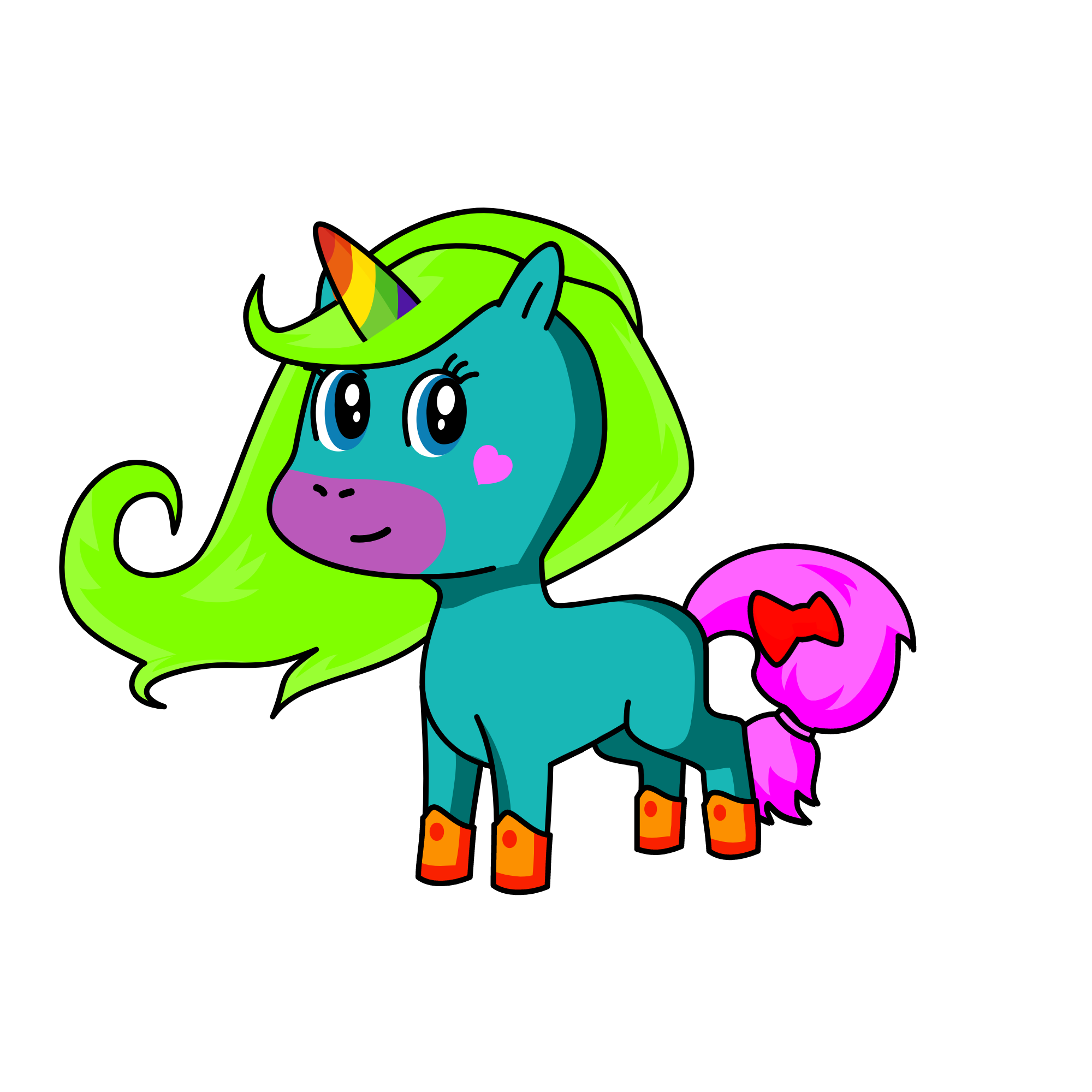 Rainbow Tinseltail, the unicorn