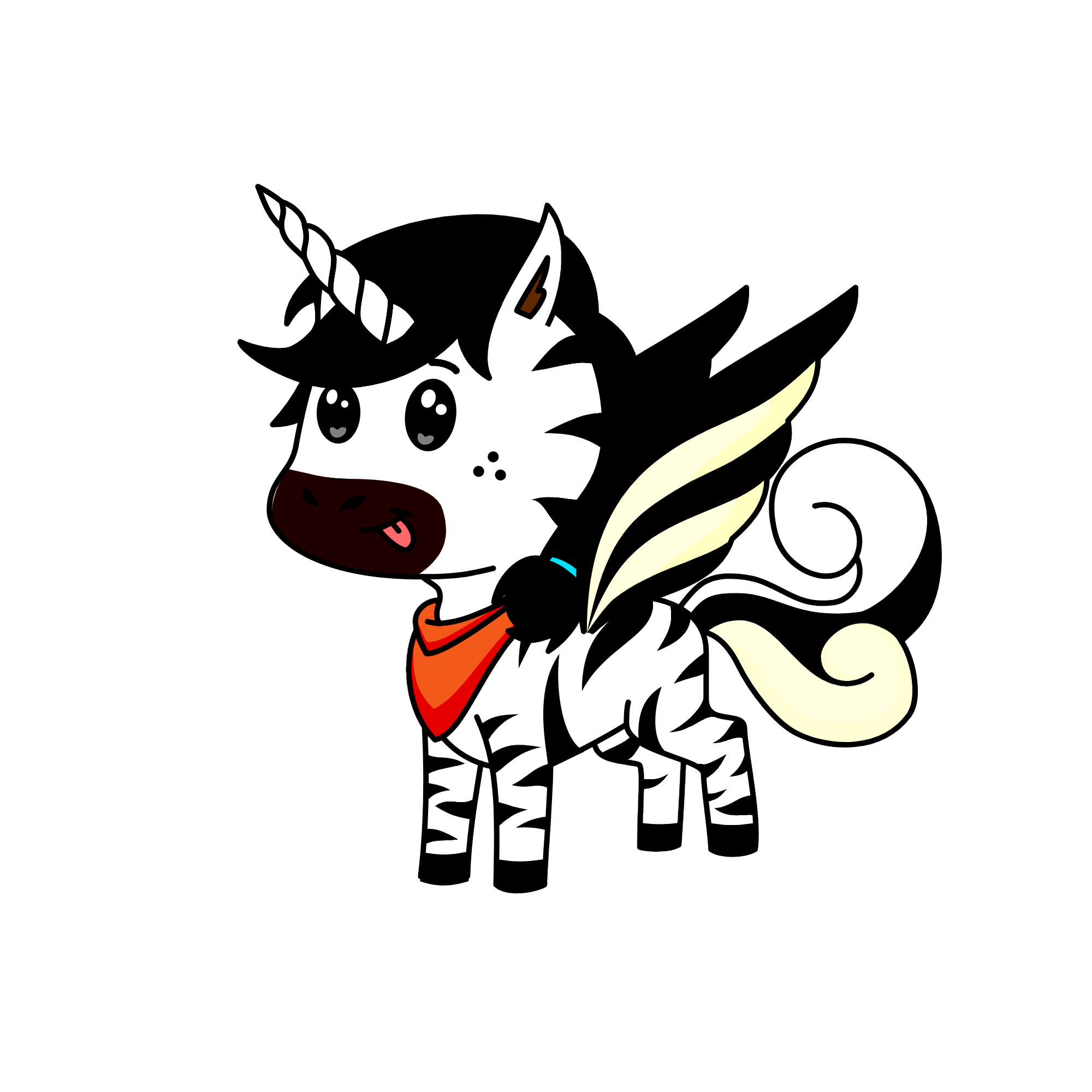 Miss Zebra, the unicorn