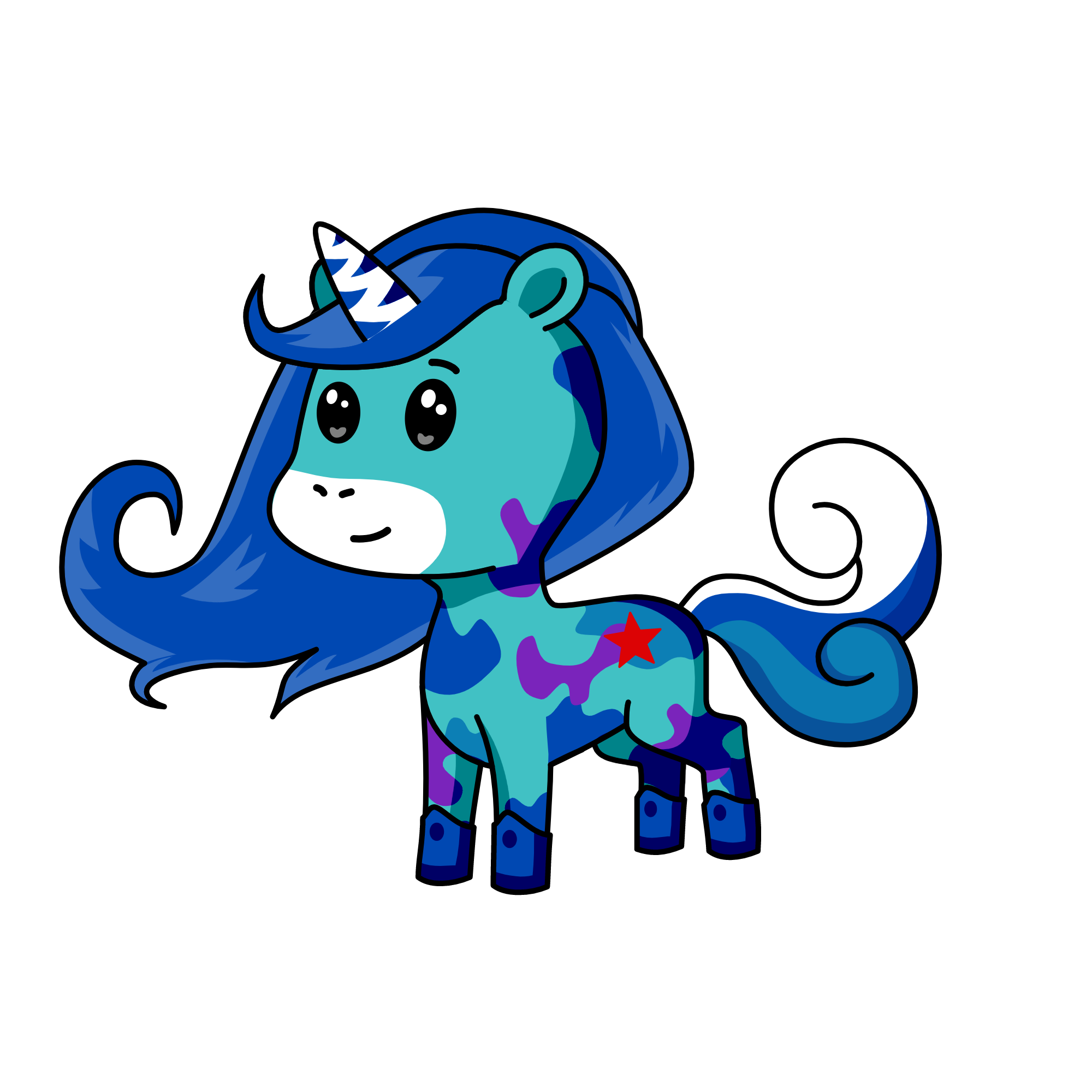Blue, the unicorn