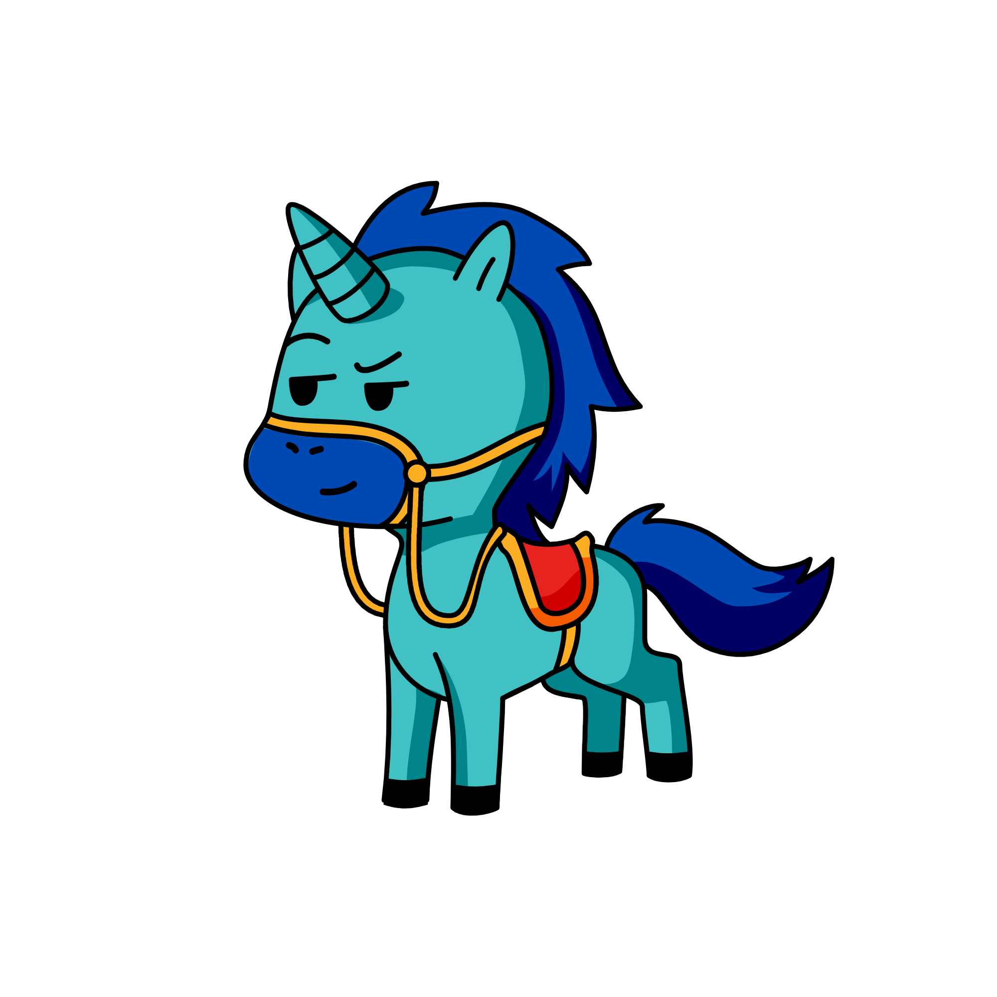 Prince Blue, the unicorn