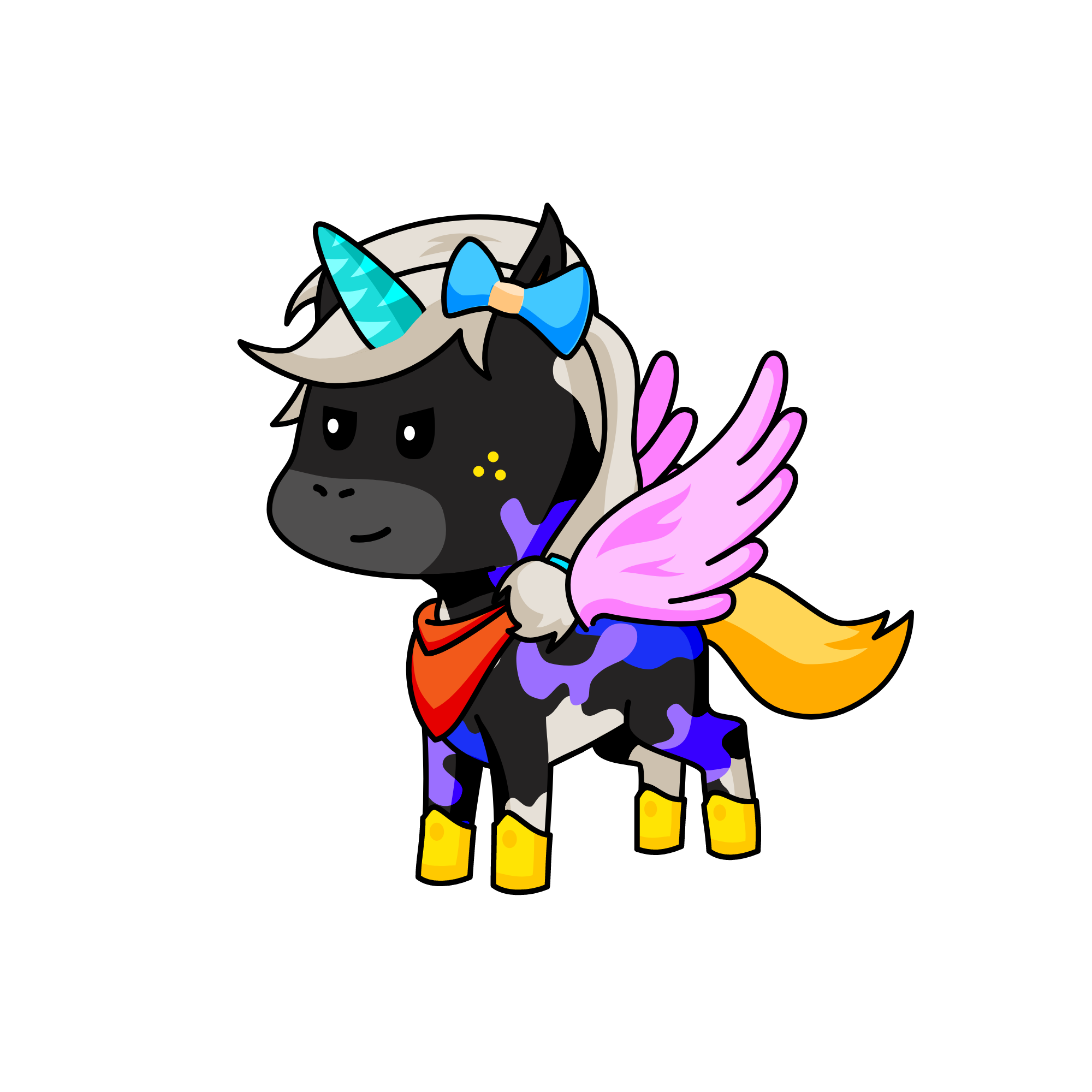 cow girl in the skies, the unicorn