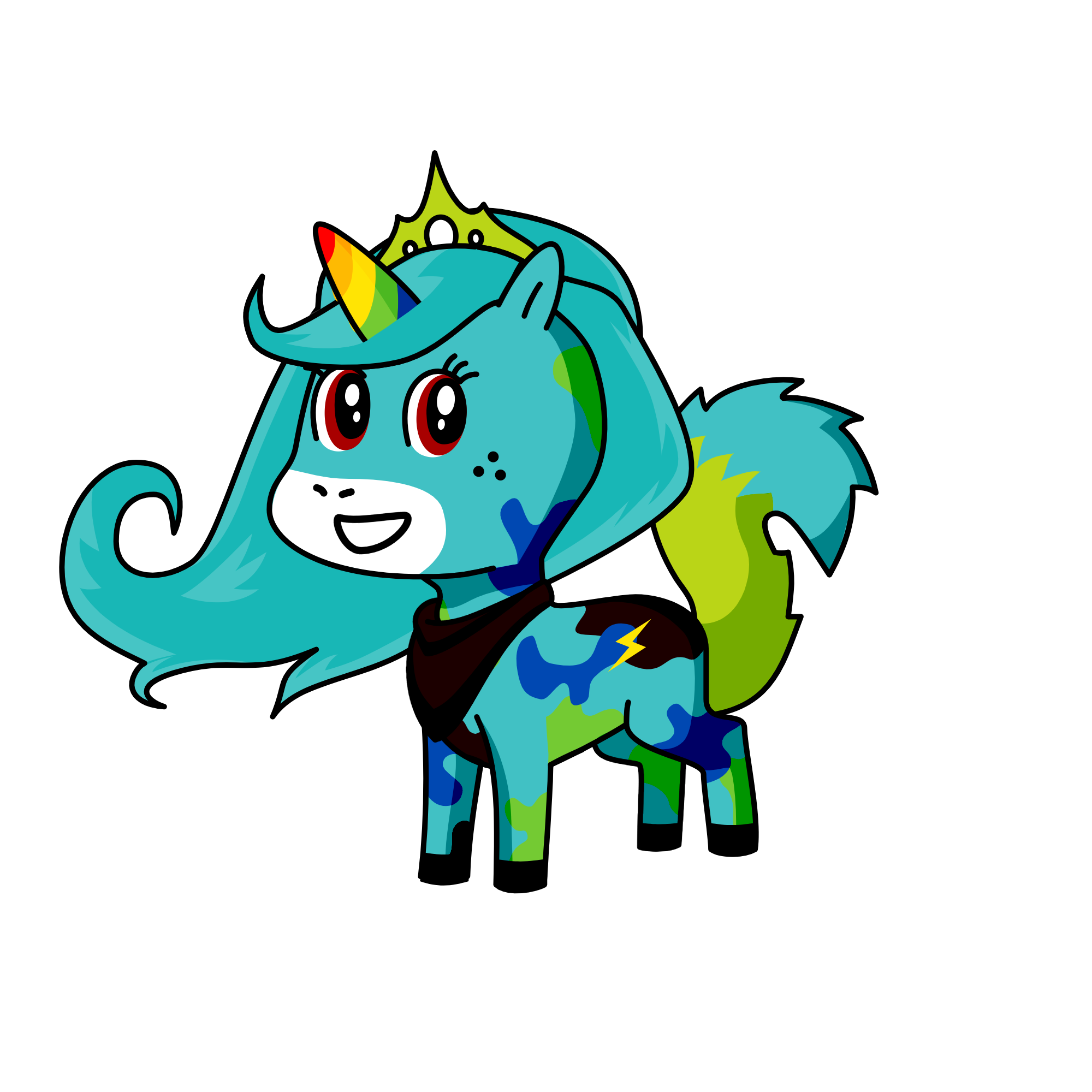 Pip the Camo queen, the unicorn