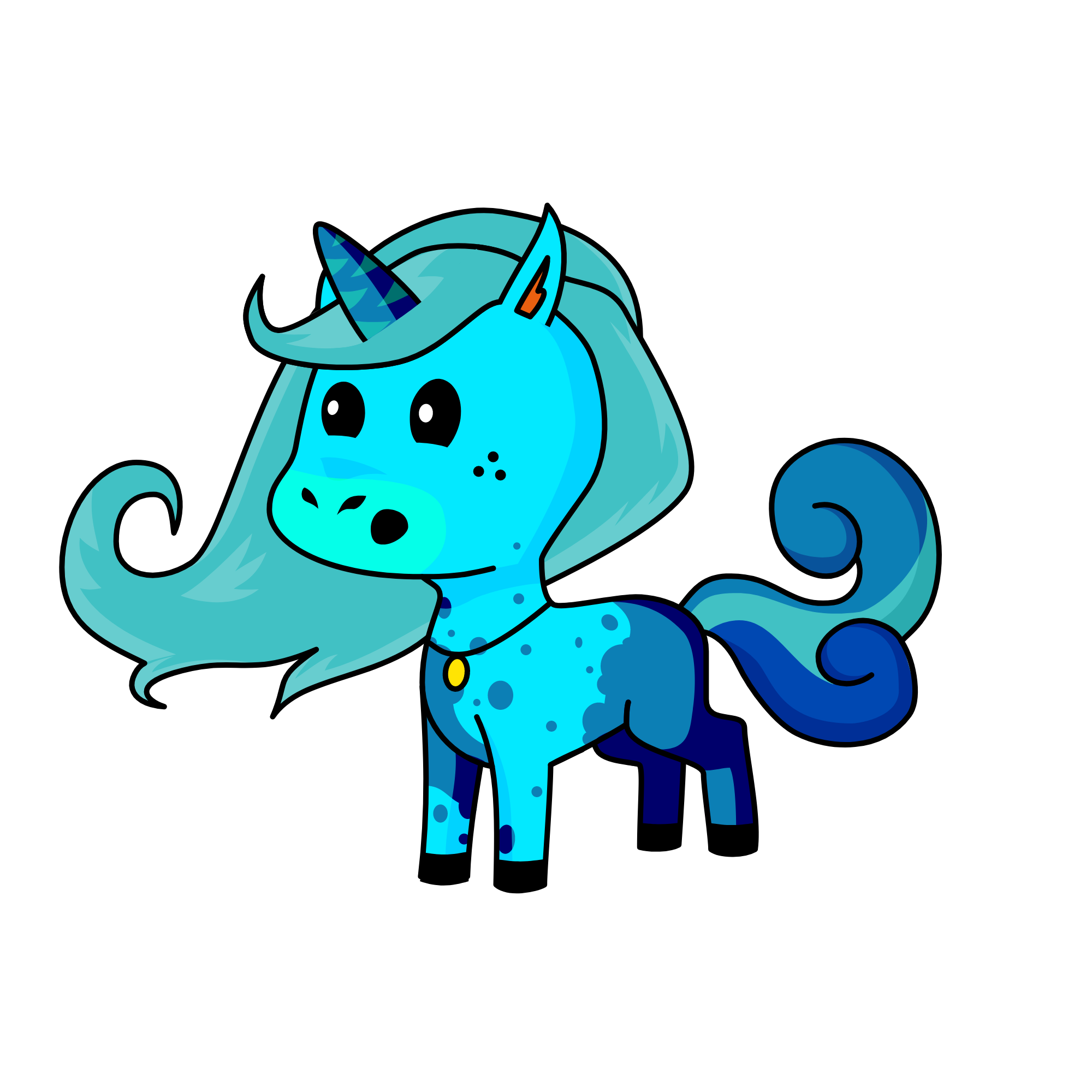 Majestic Bluey, the unicorn