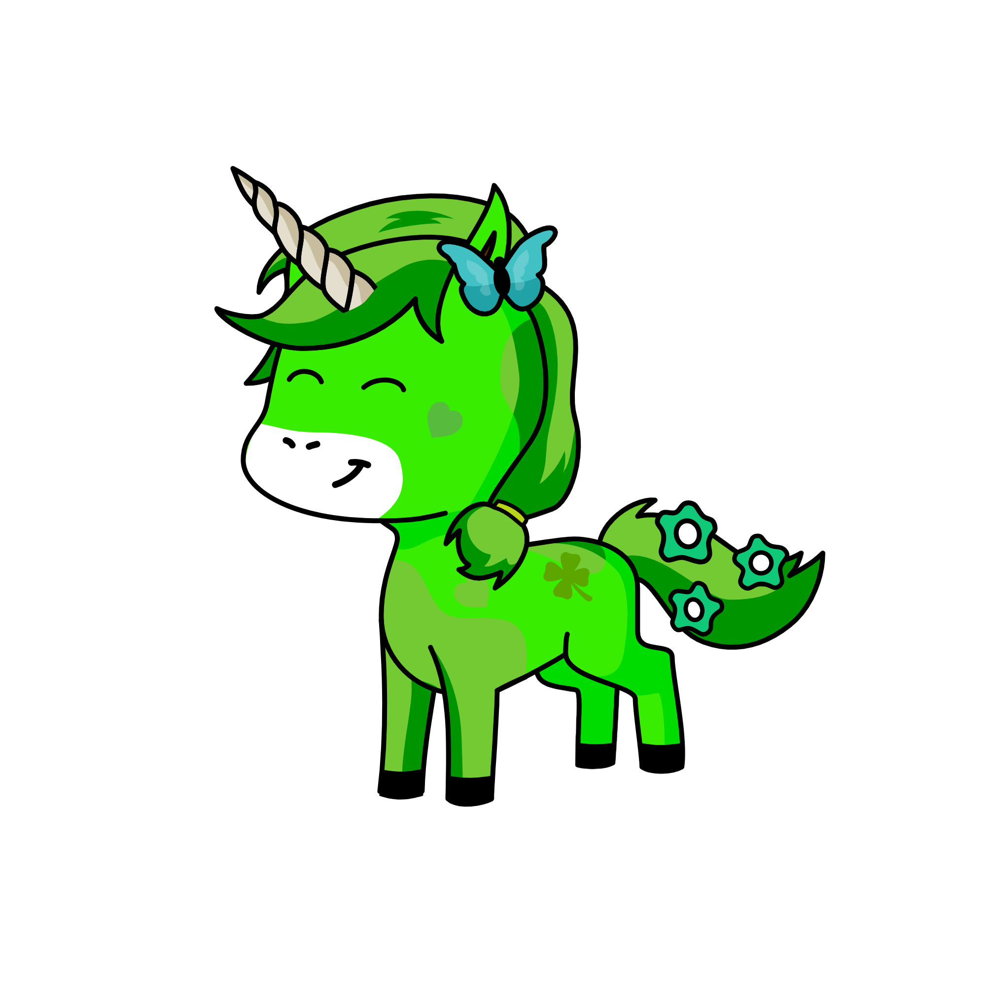 Greenie, the unicorn