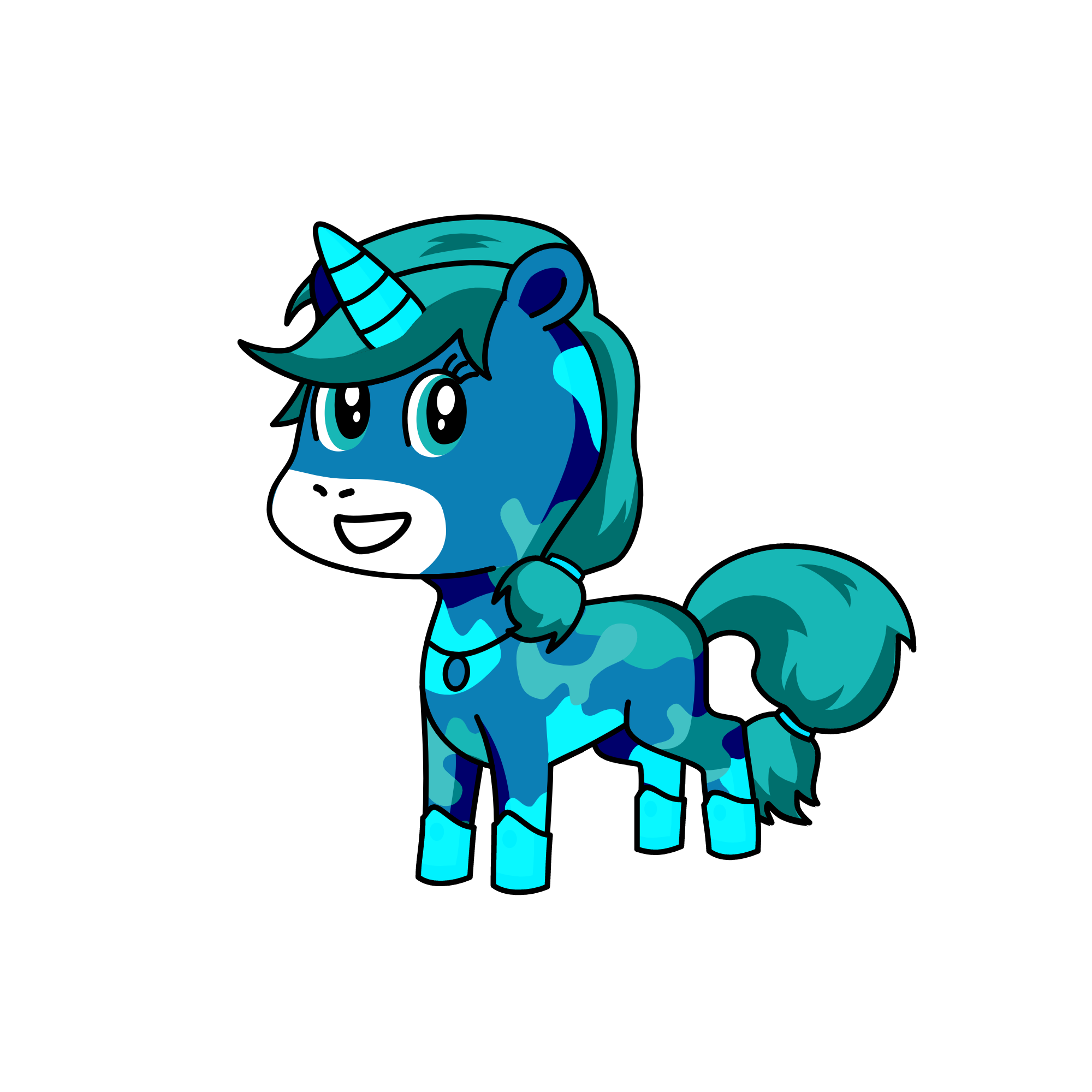 blue, the unicorn