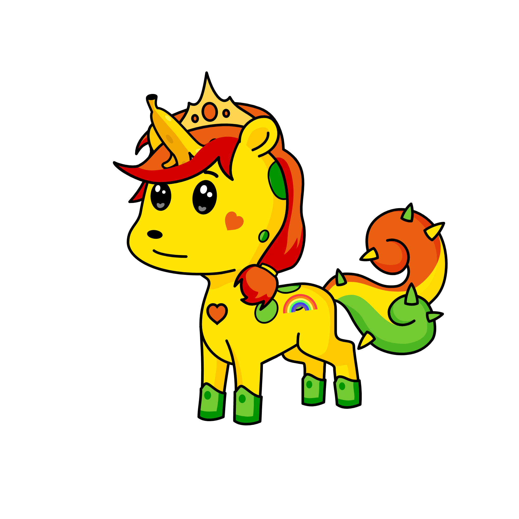 Yellow, the unicorn