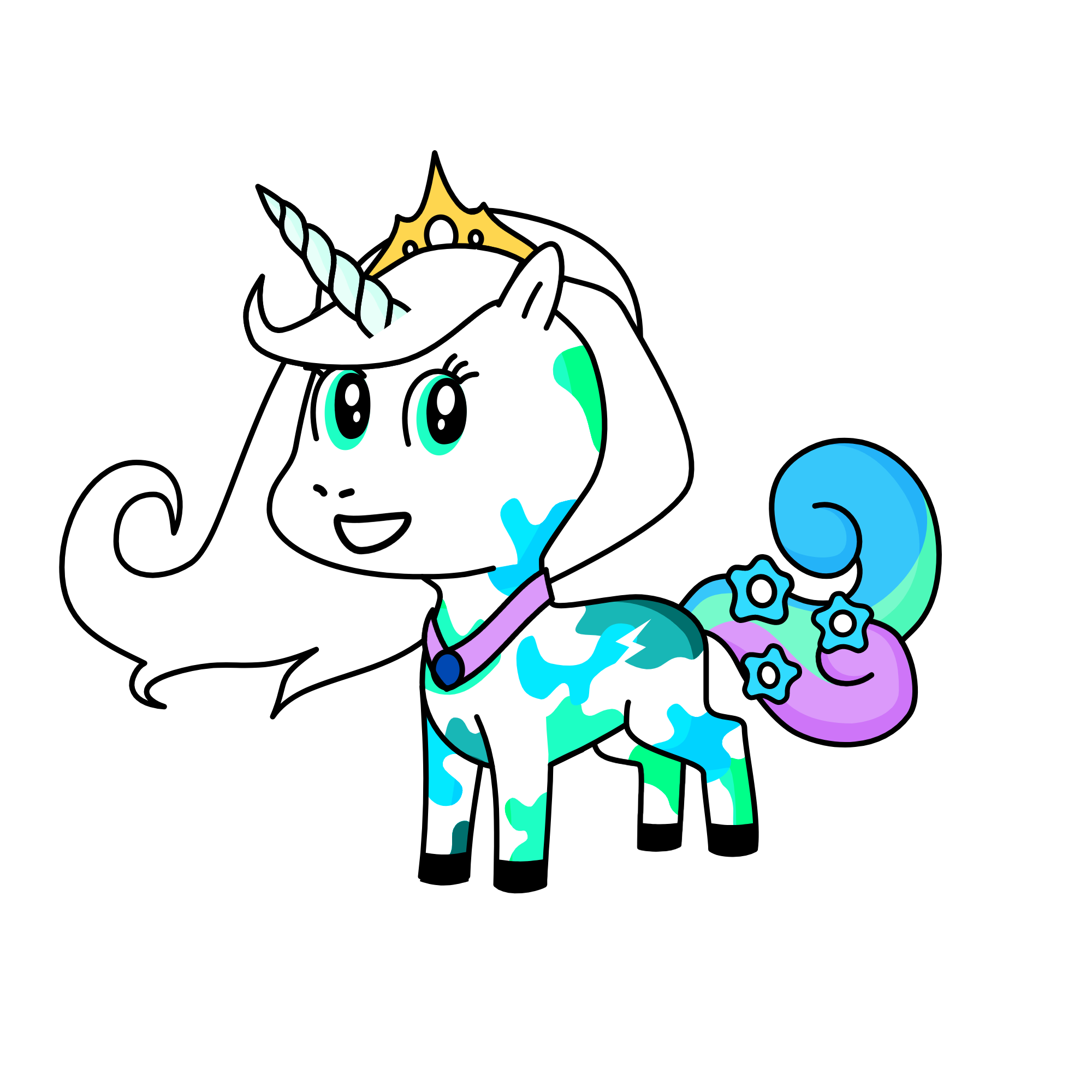 Queen Lucille of the Southern Isles, the unicorn
