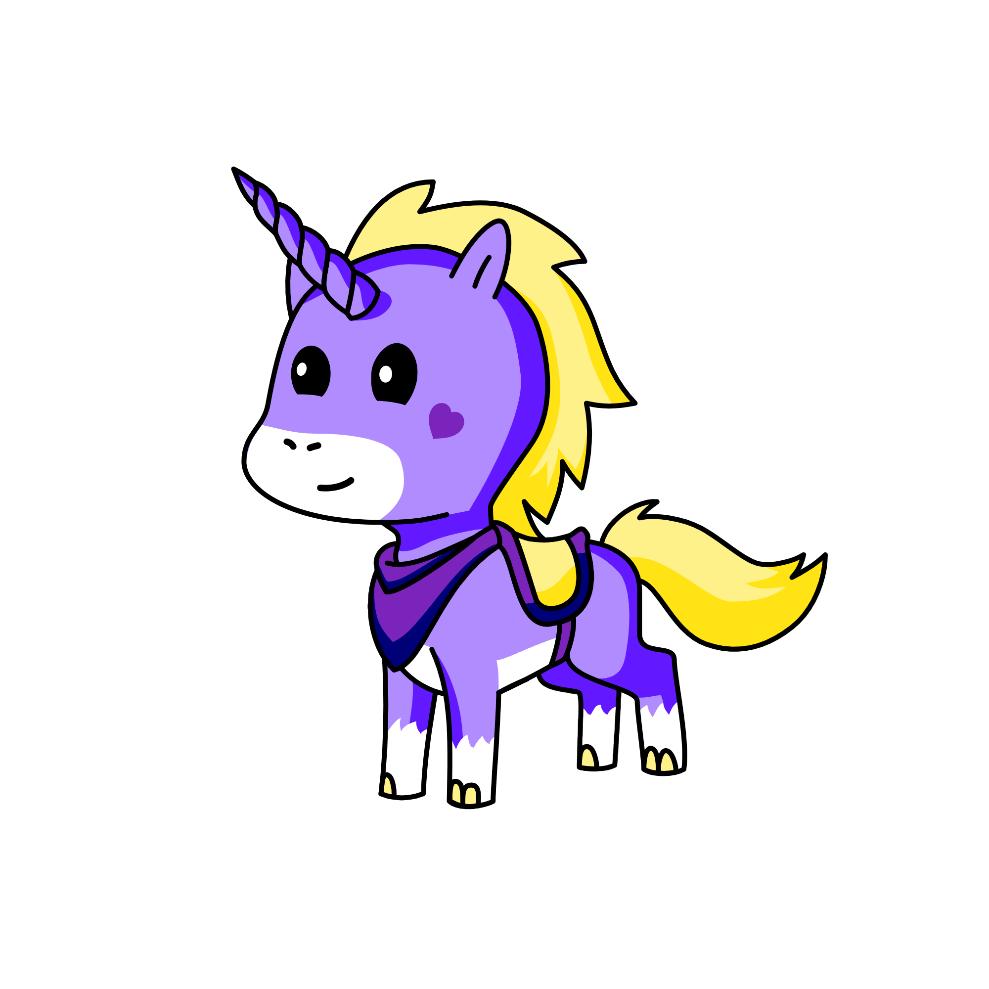 Justin & Foxy from LankyBox, the unicorn