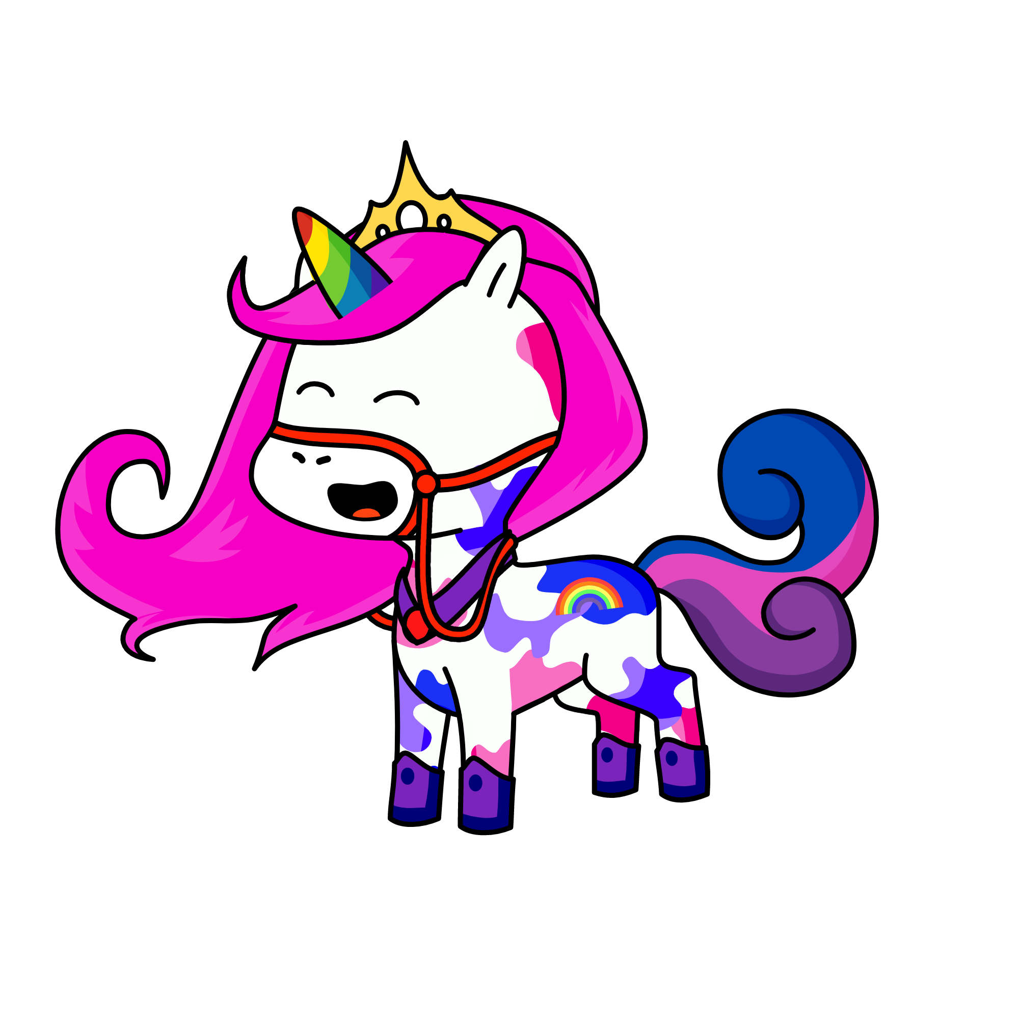 Queen of the rainbow Sky Valley, the unicorn