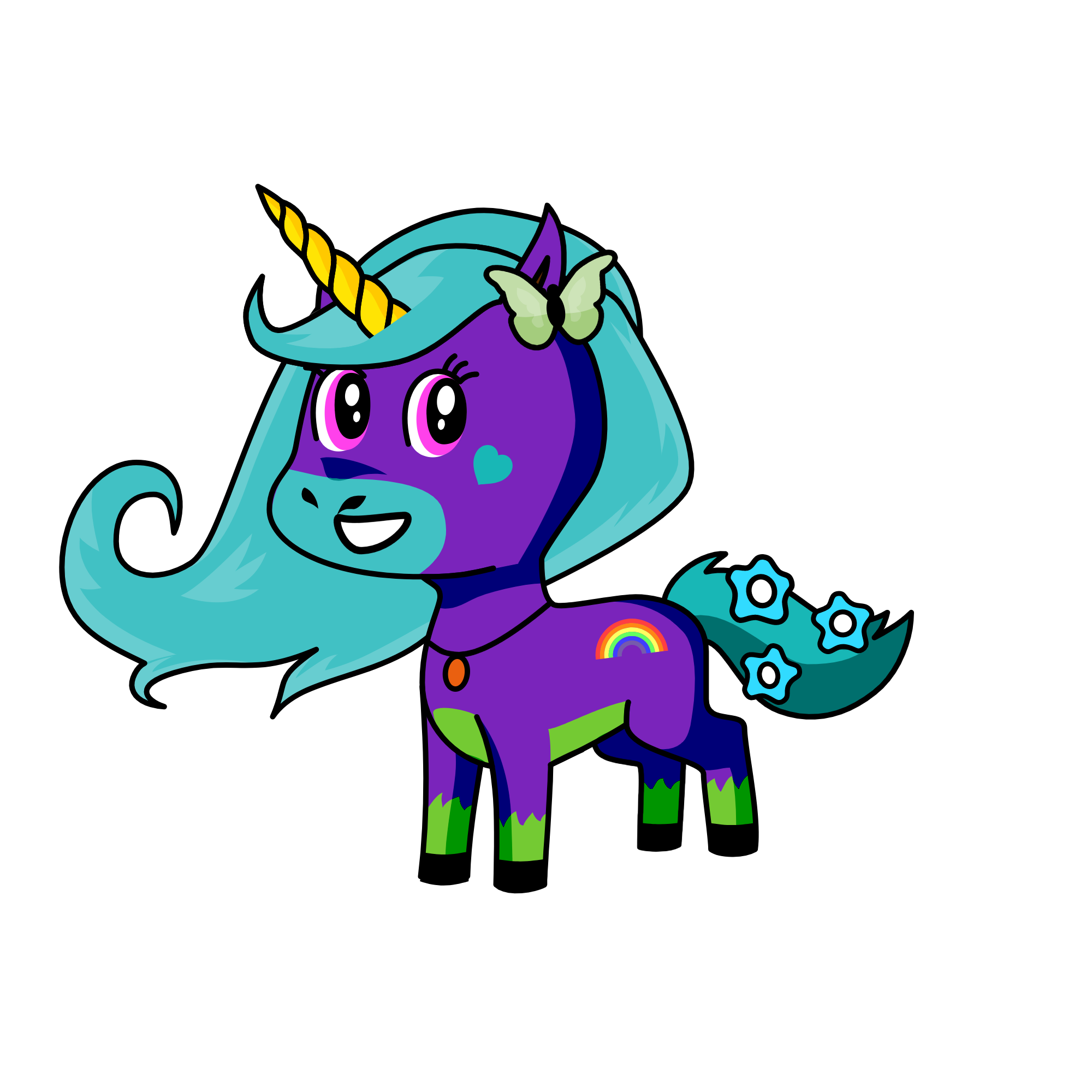 Rainbow, the unicorn