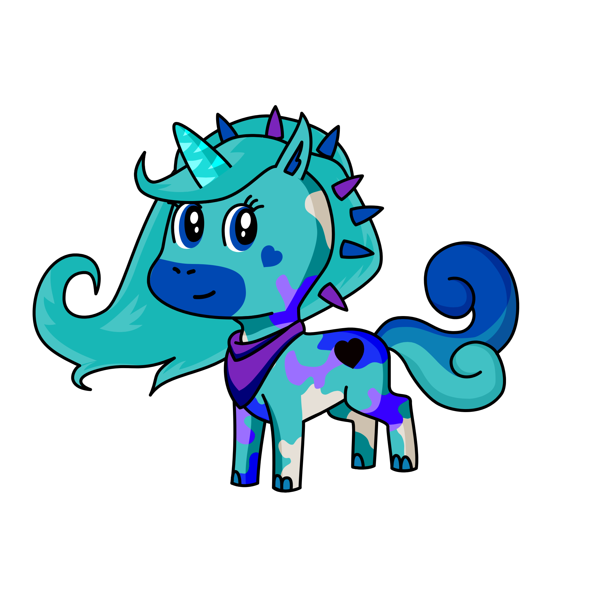 Blue, the unicorn