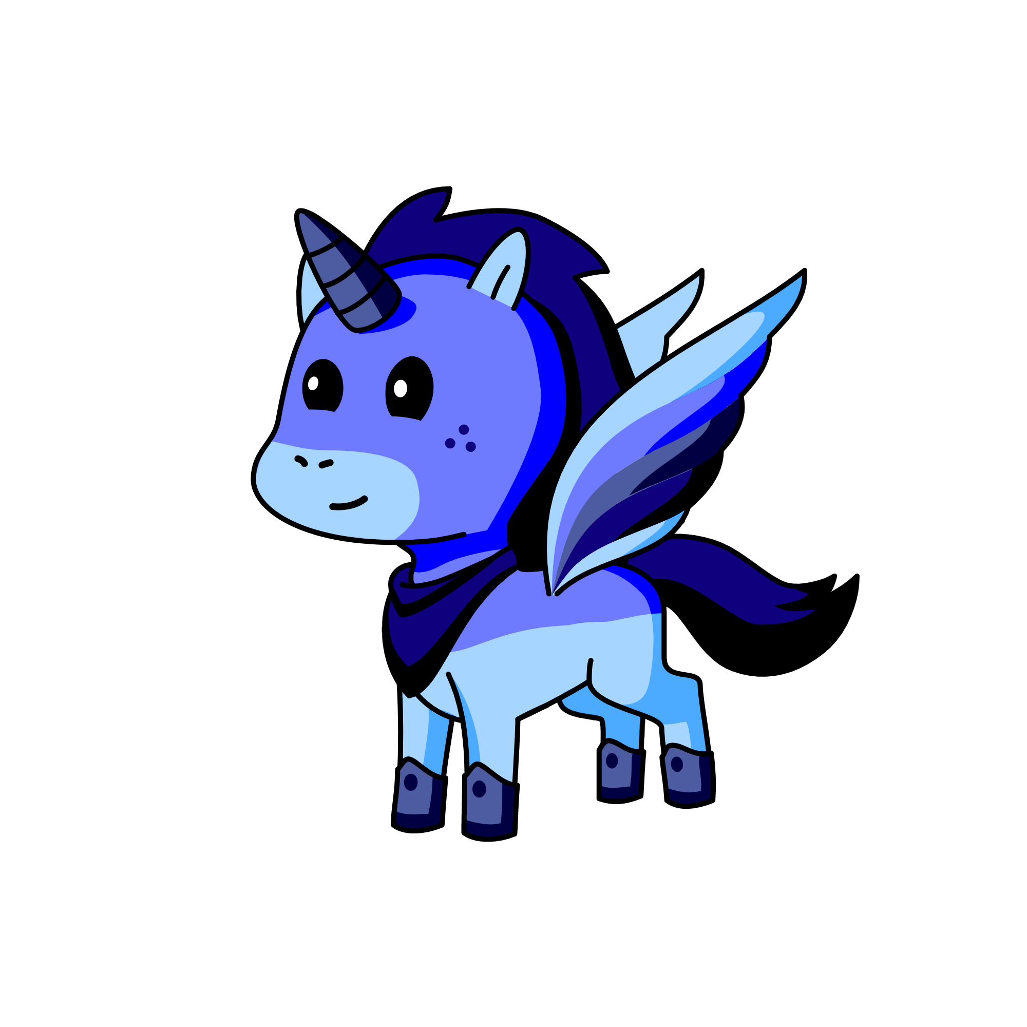 Blue, the unicorn