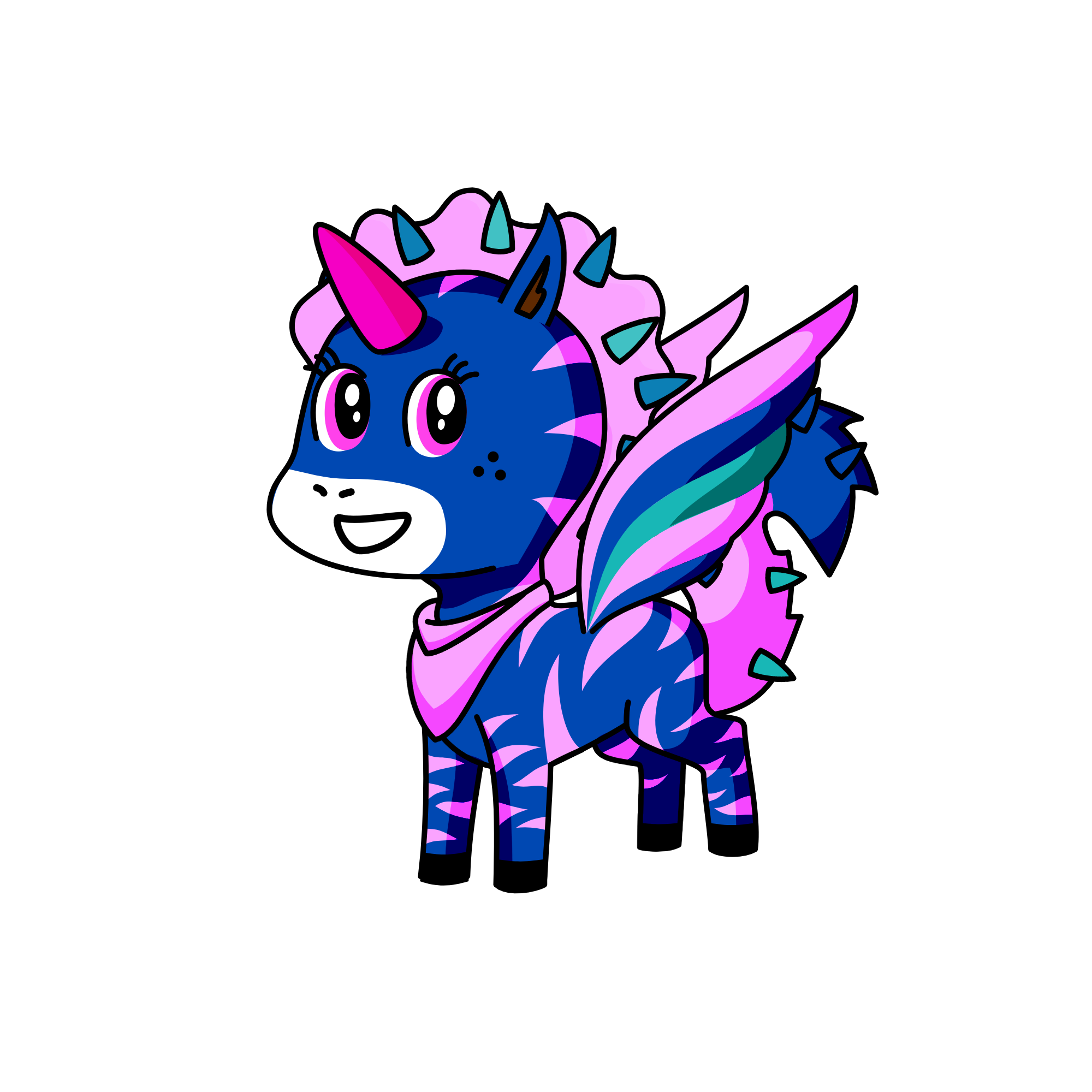 stripy mipuy, the unicorn