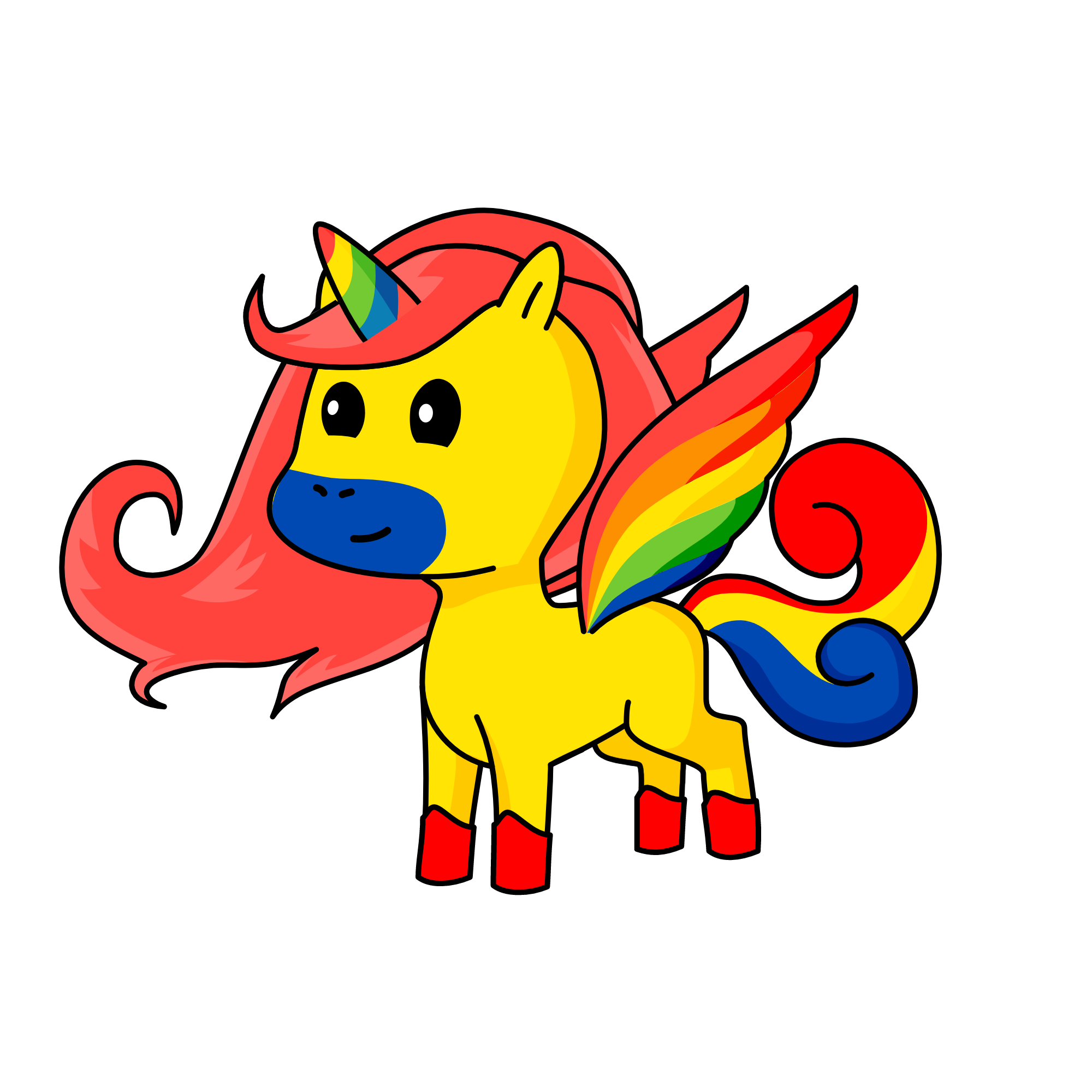 Primary+a few secondary colors unicorni, the unicorn