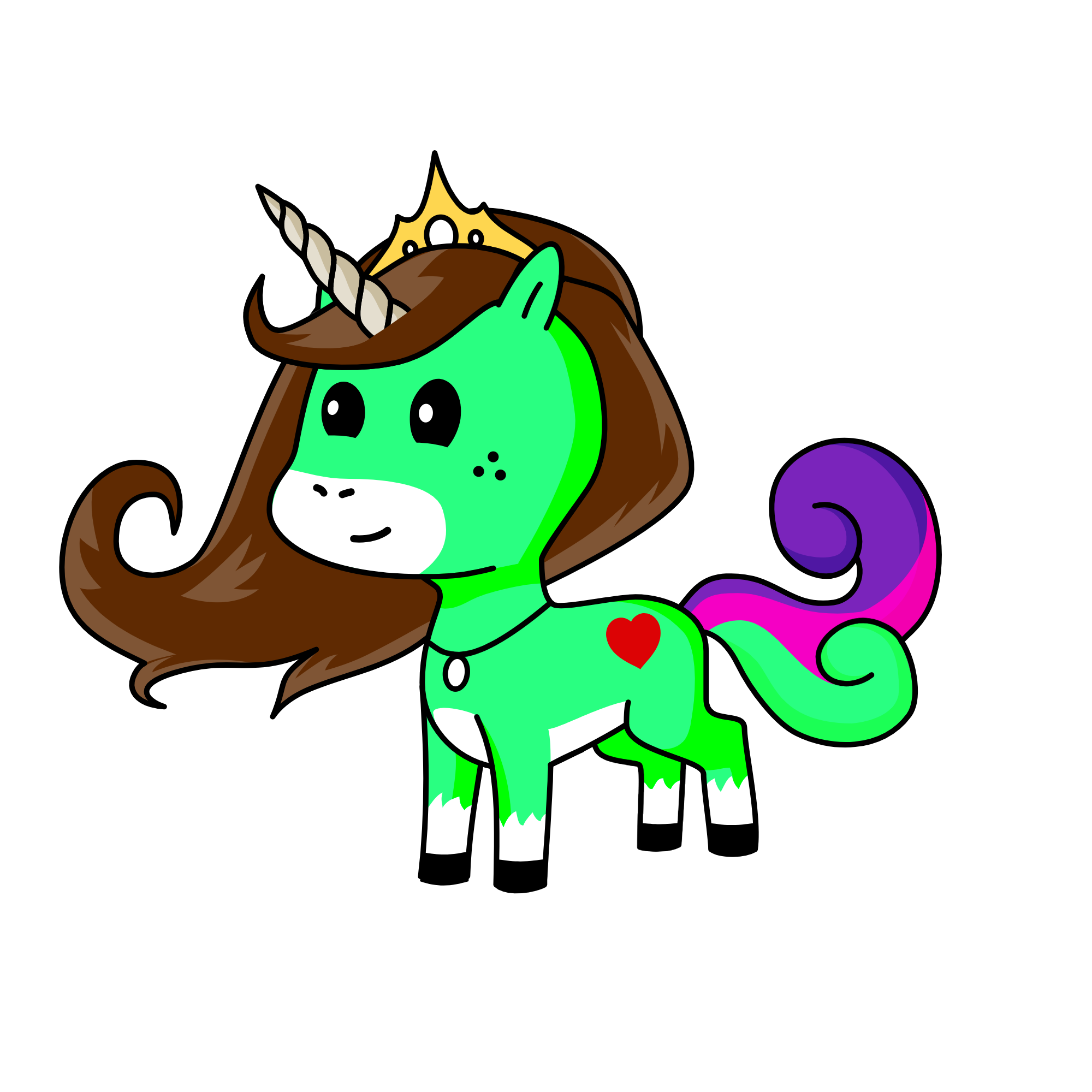Greeny, the unicorn