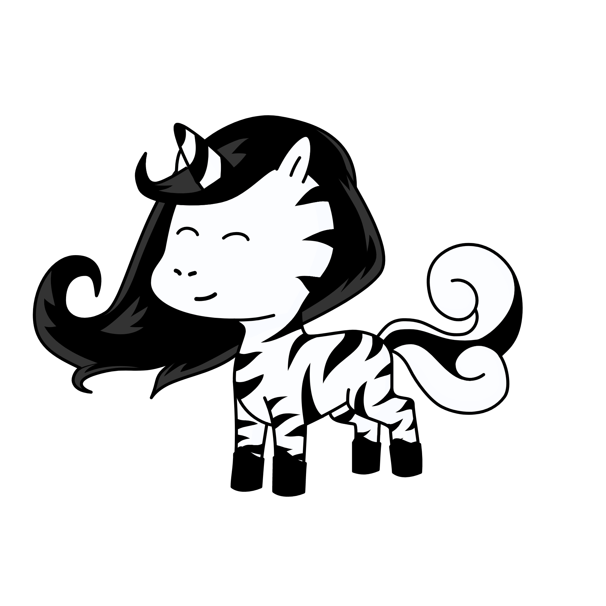 zebra uni girl, the unicorn