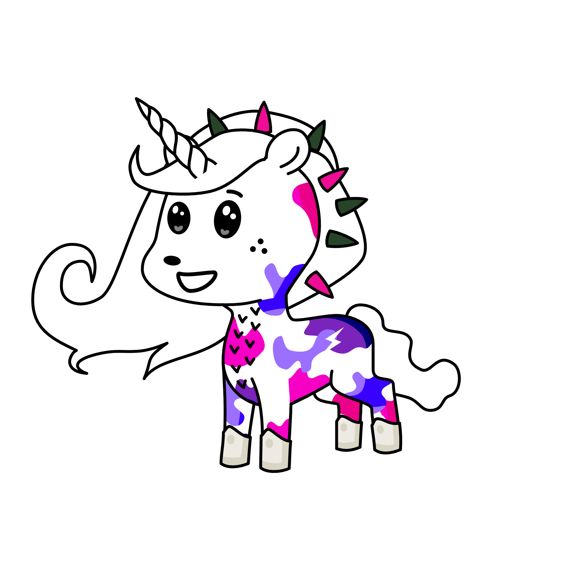 Spike girl, the unicorn