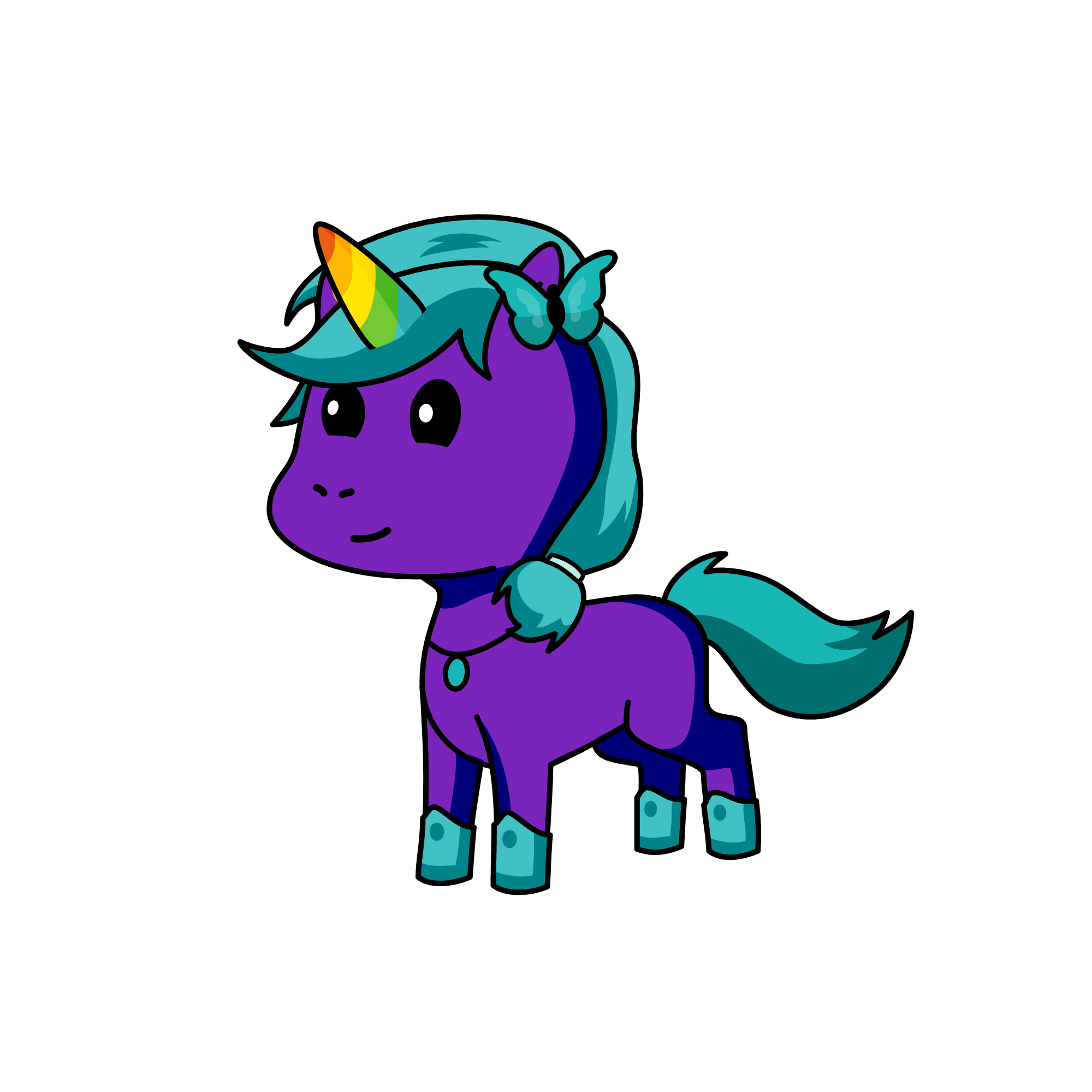 Rainbow, the unicorn
