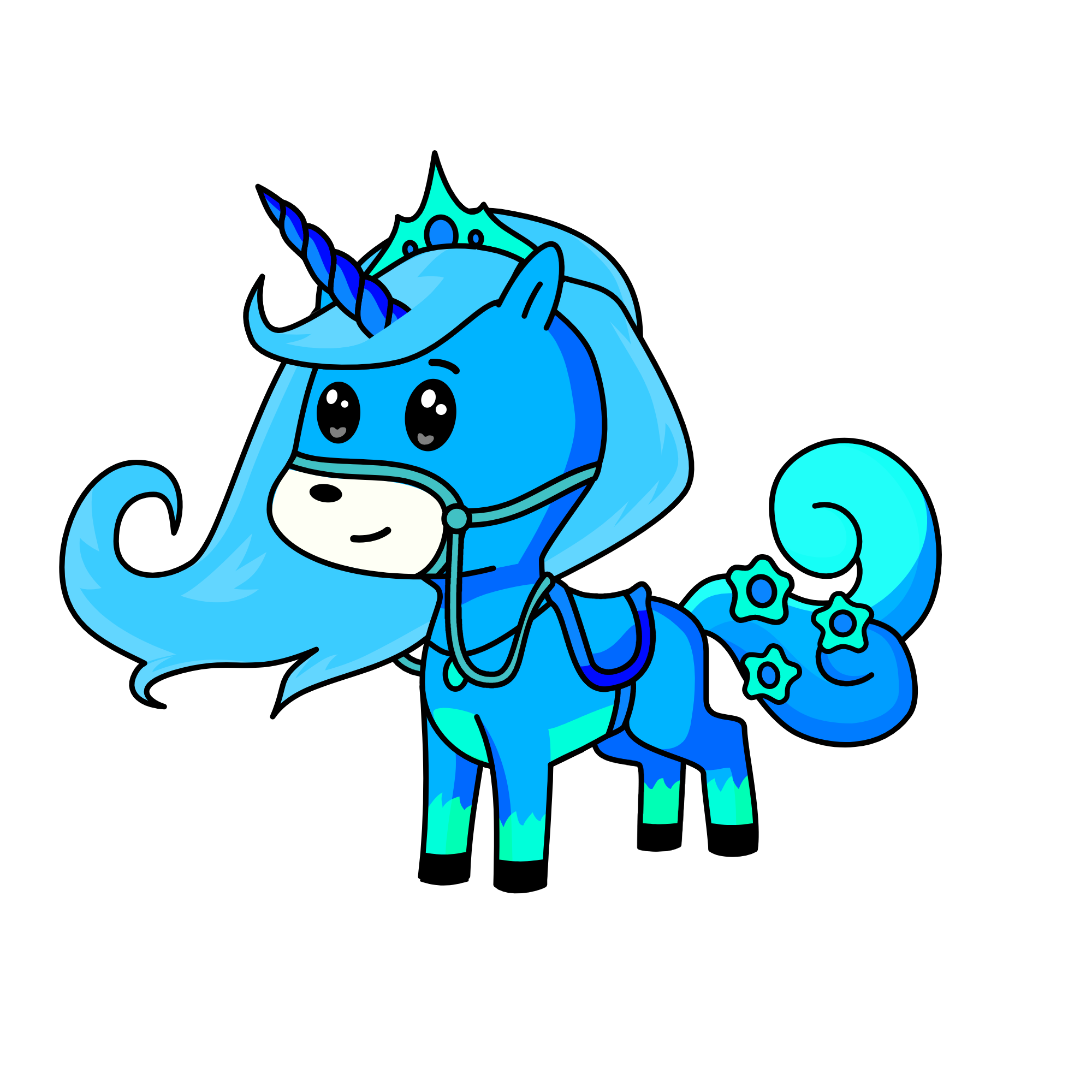 blue, the unicorn