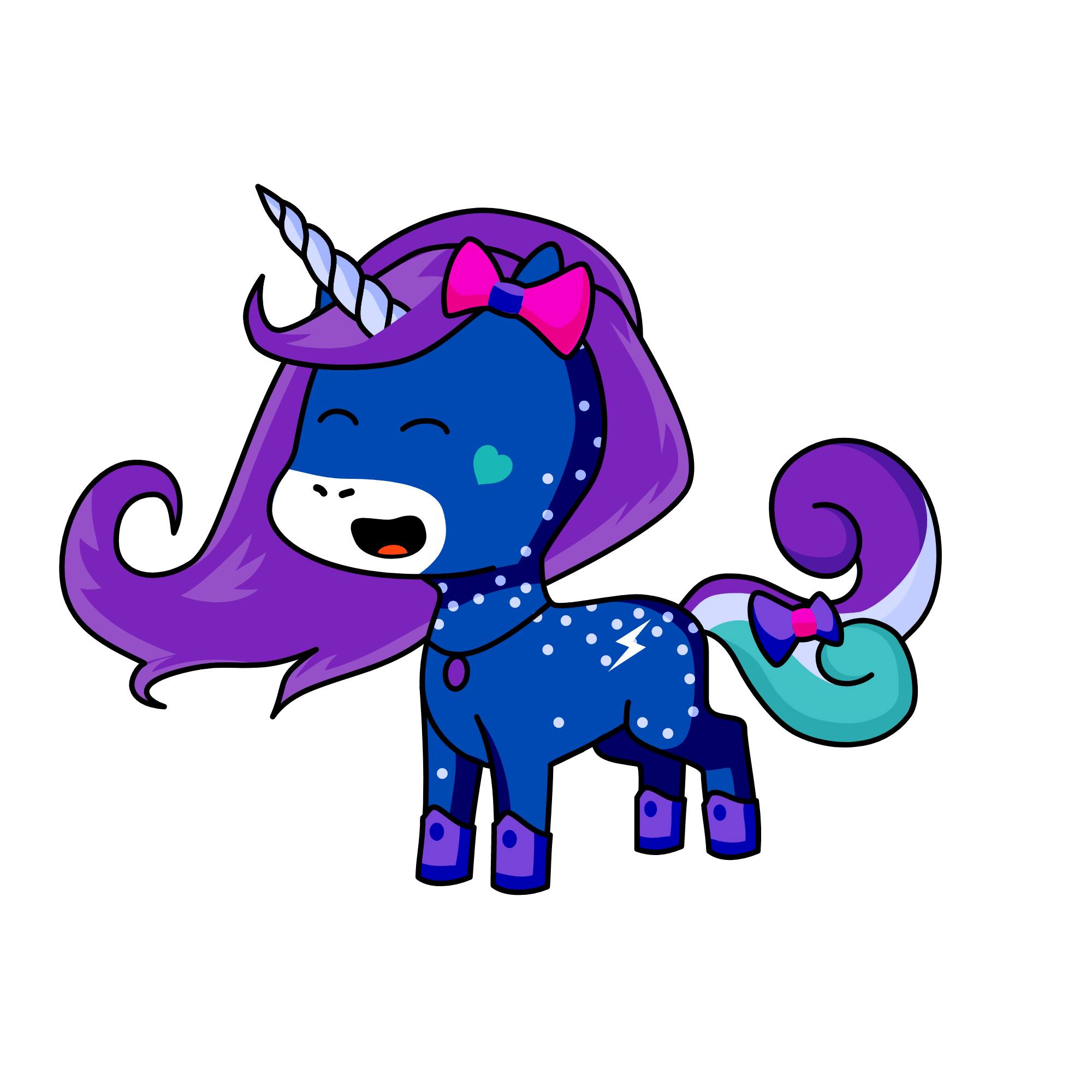 Galaxii 2 (she has wings), the unicorn