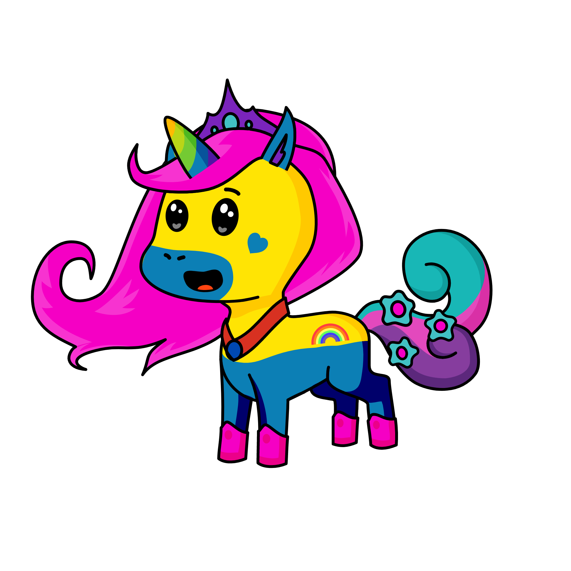 rainbow glowy, the unicorn