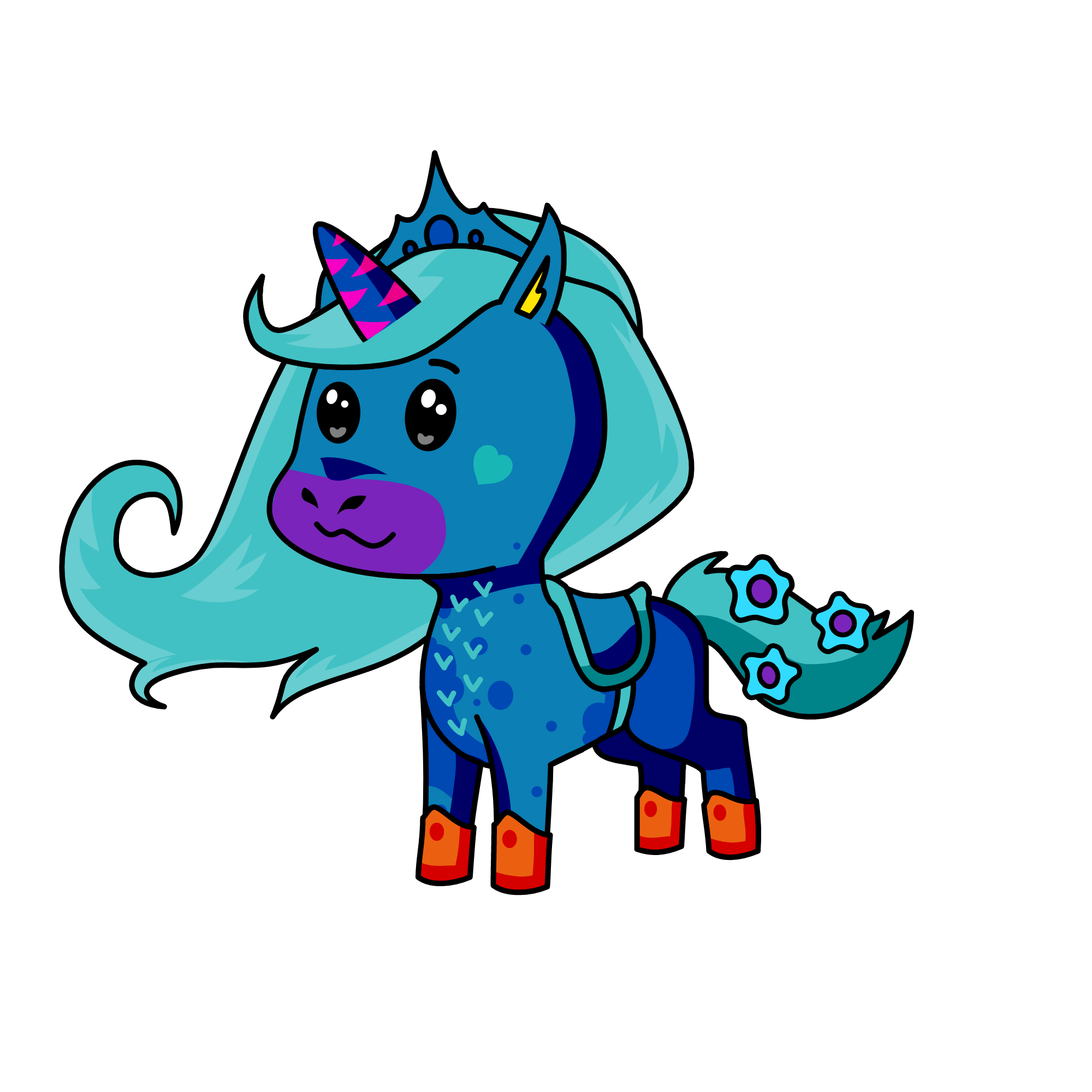 snowy moon, the unicorn