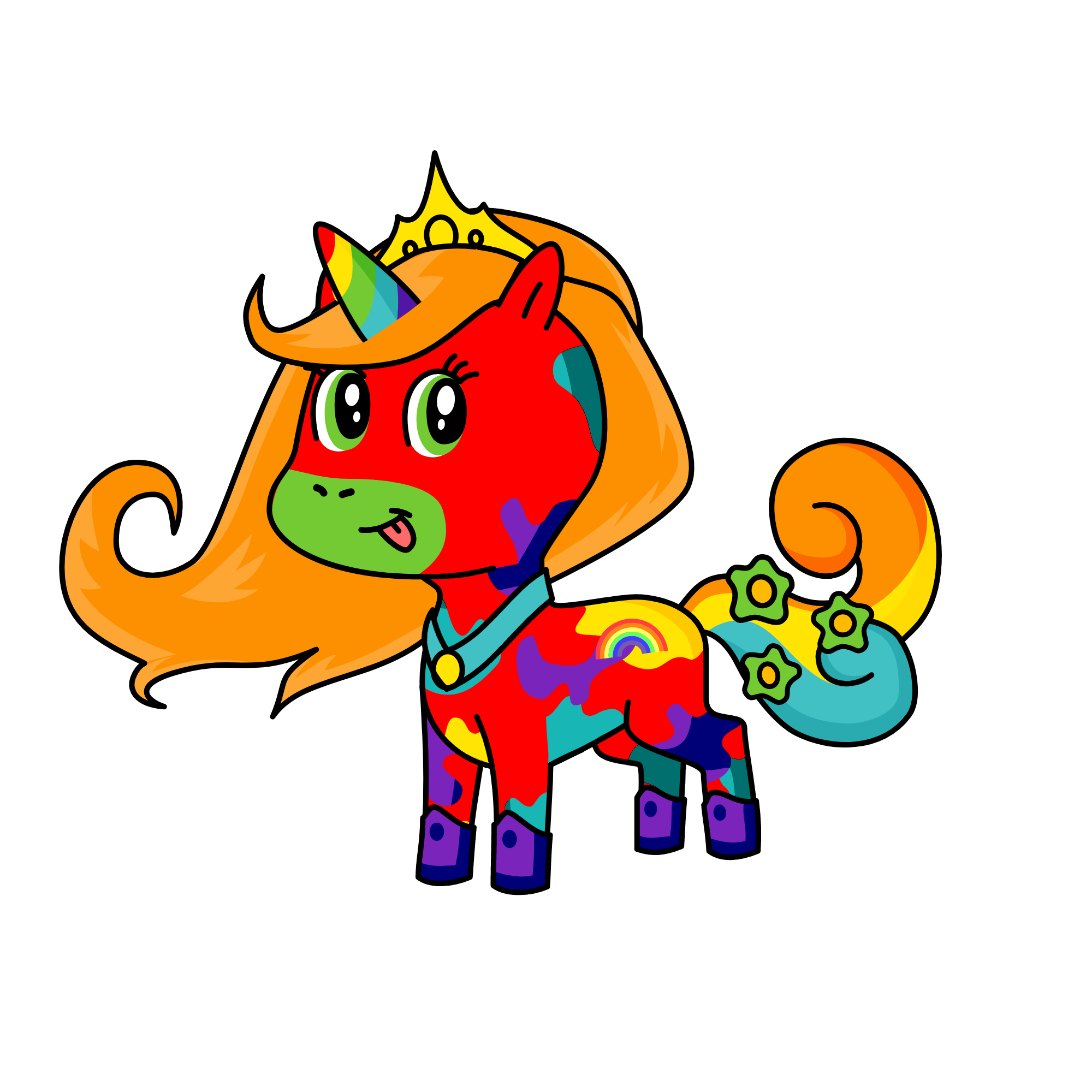 Rainbow, the unicorn