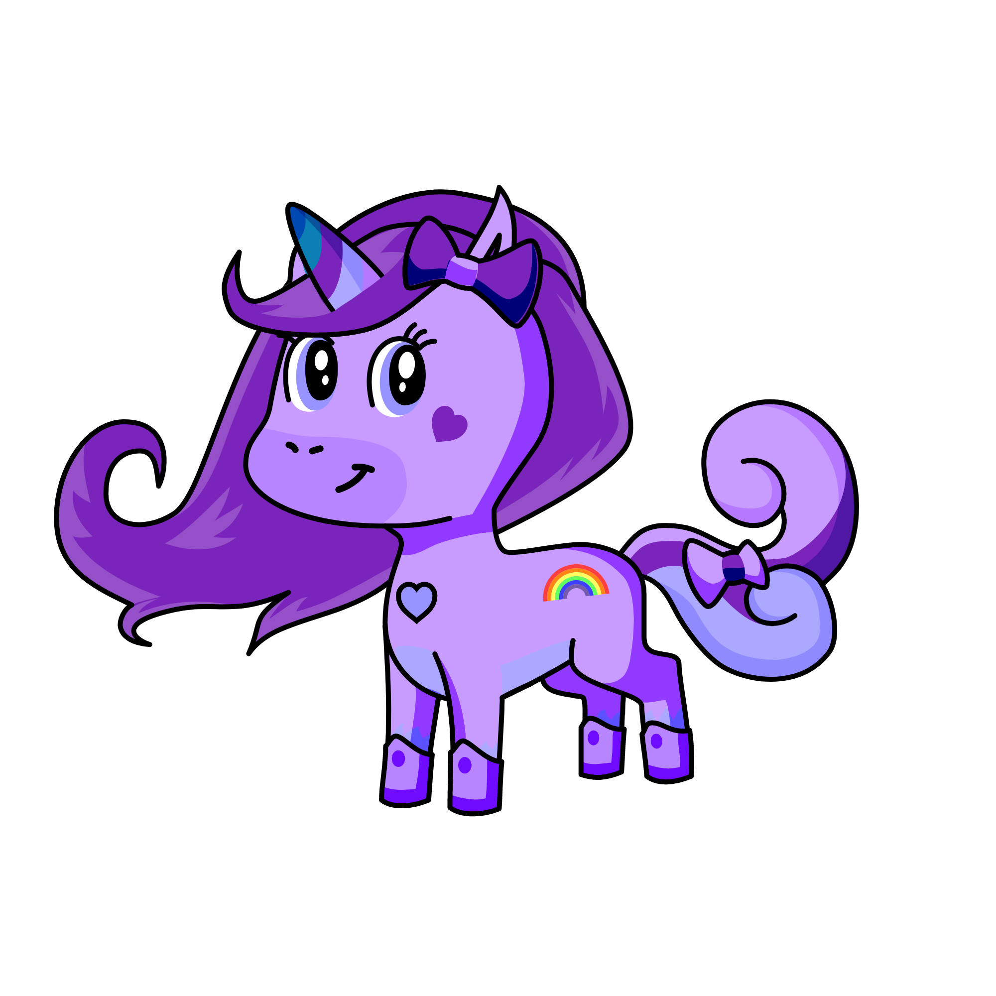 Purple Glittertrot, the unicorn