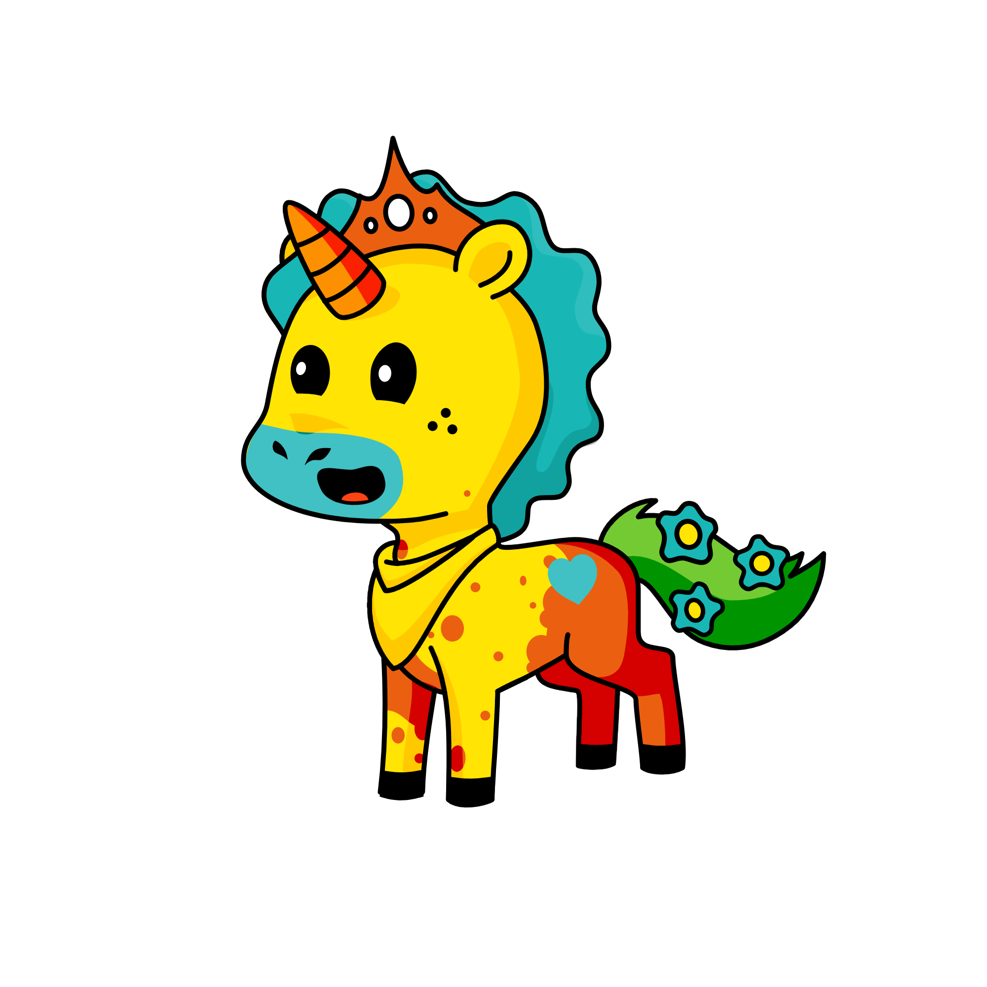 happy hunter, the unicorn