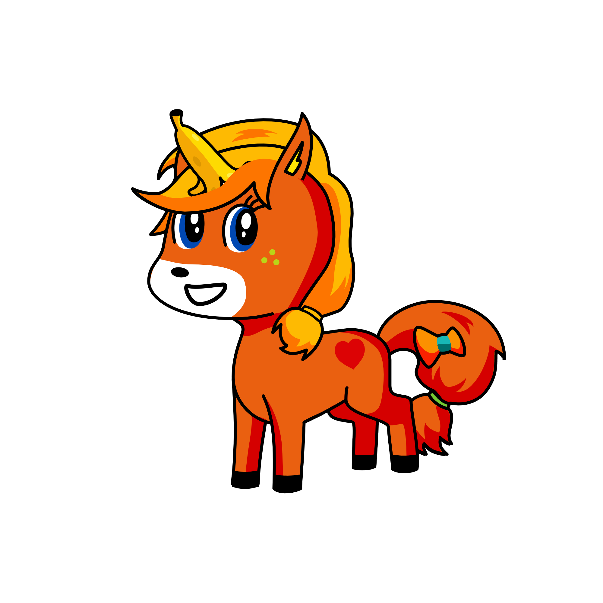 Orange, the unicorn