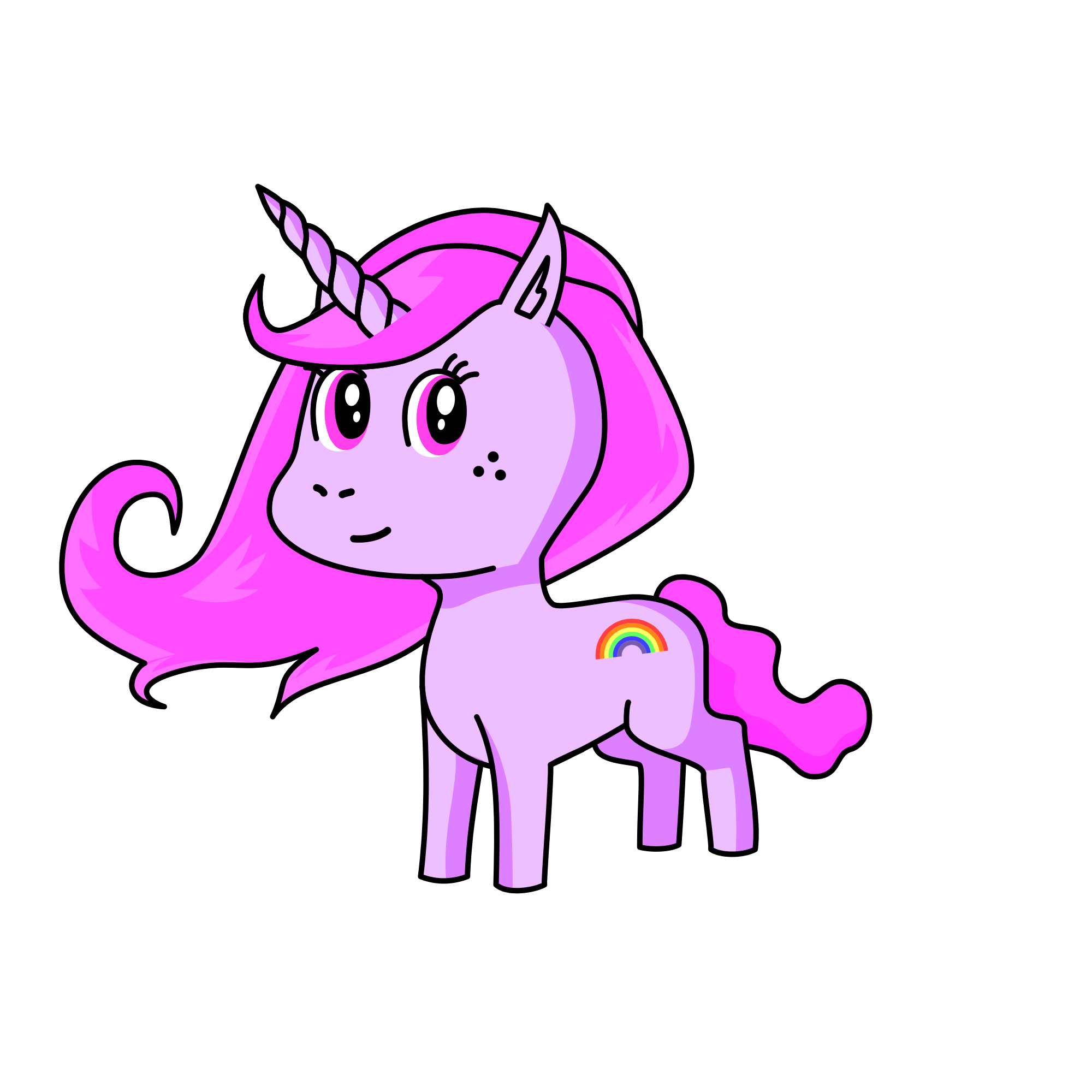 Pink princess , the unicorn