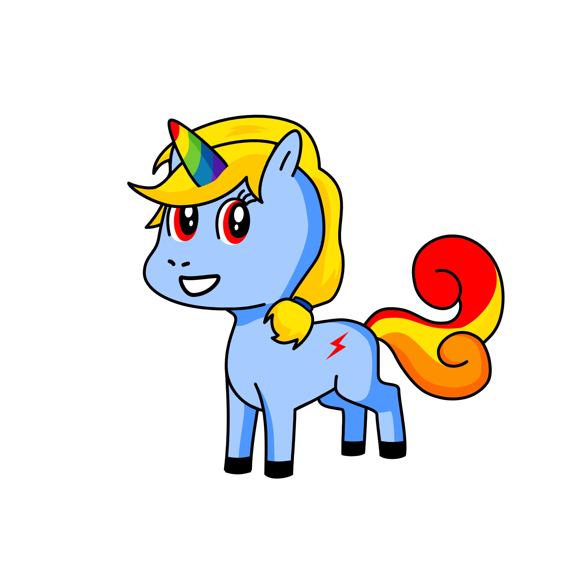 rainbow dash, the unicorn