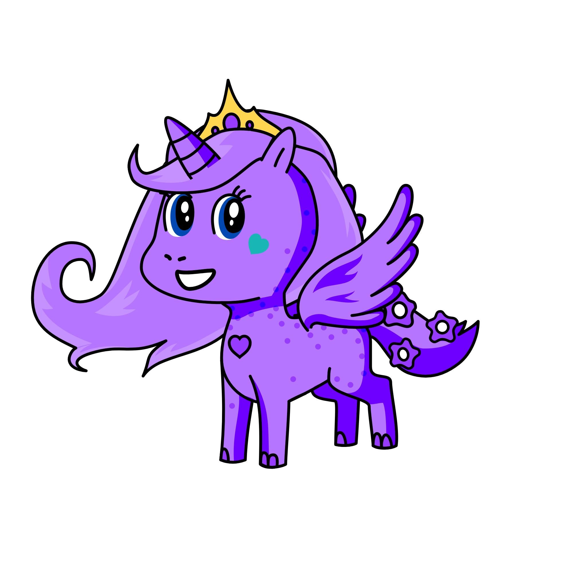lightpurple crayon, the unicorn