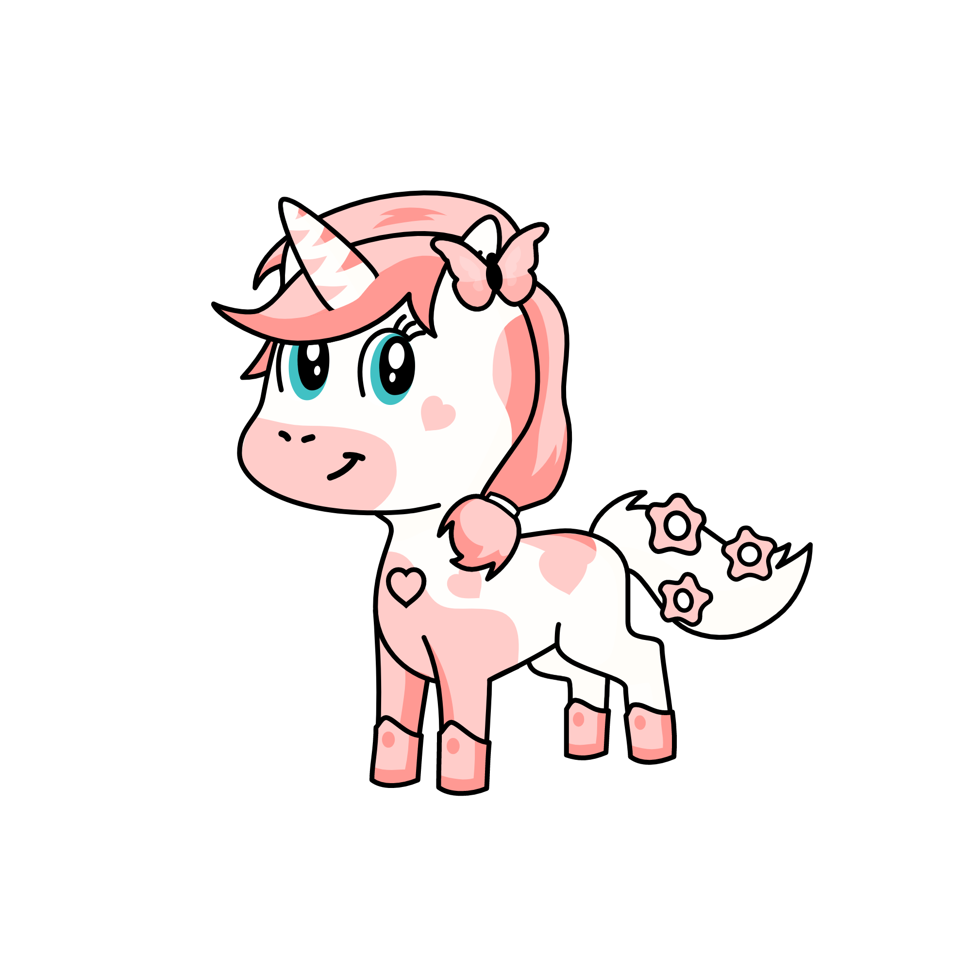 pink cow, the unicorn