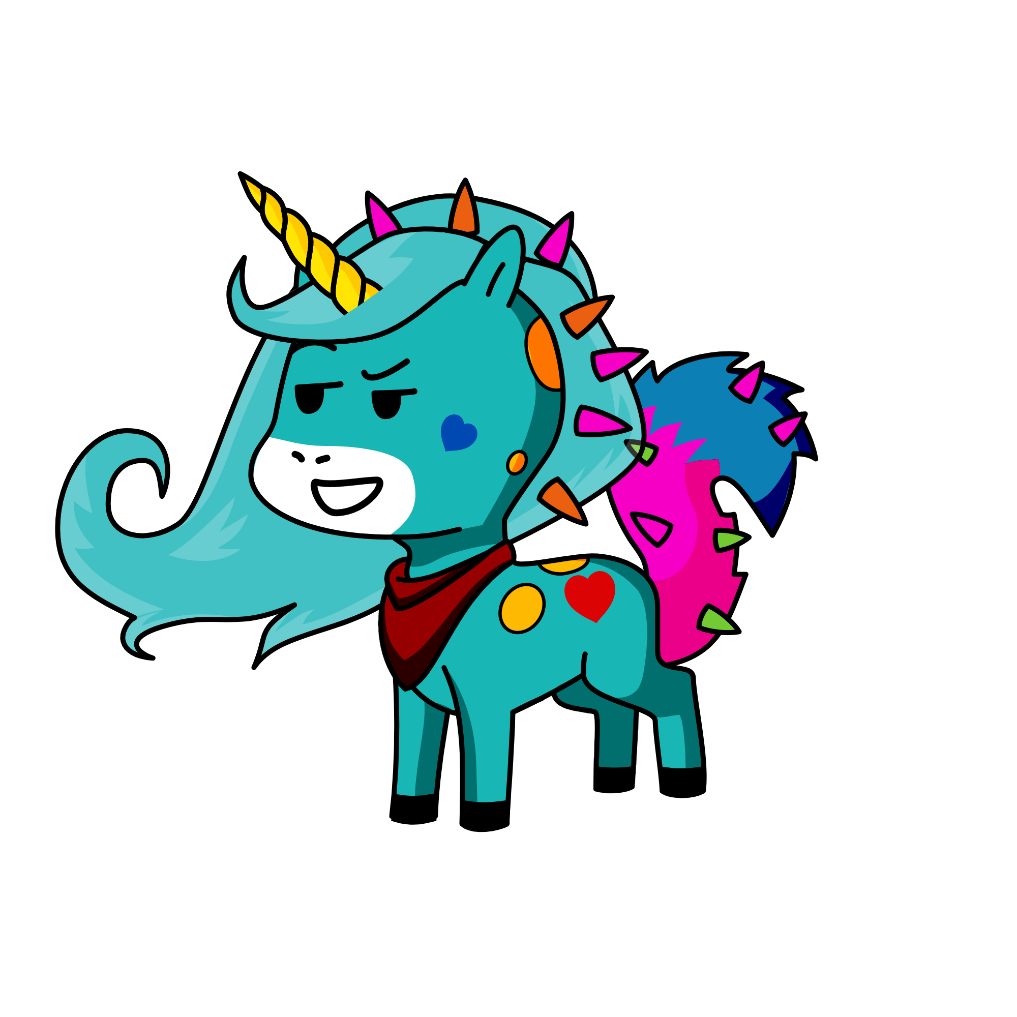 Foxy and Doxys friend Gotzy, the unicorn