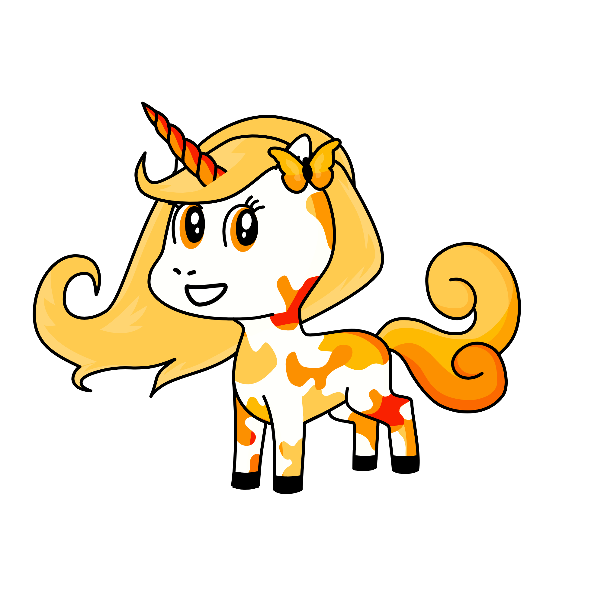 orange, the unicorn