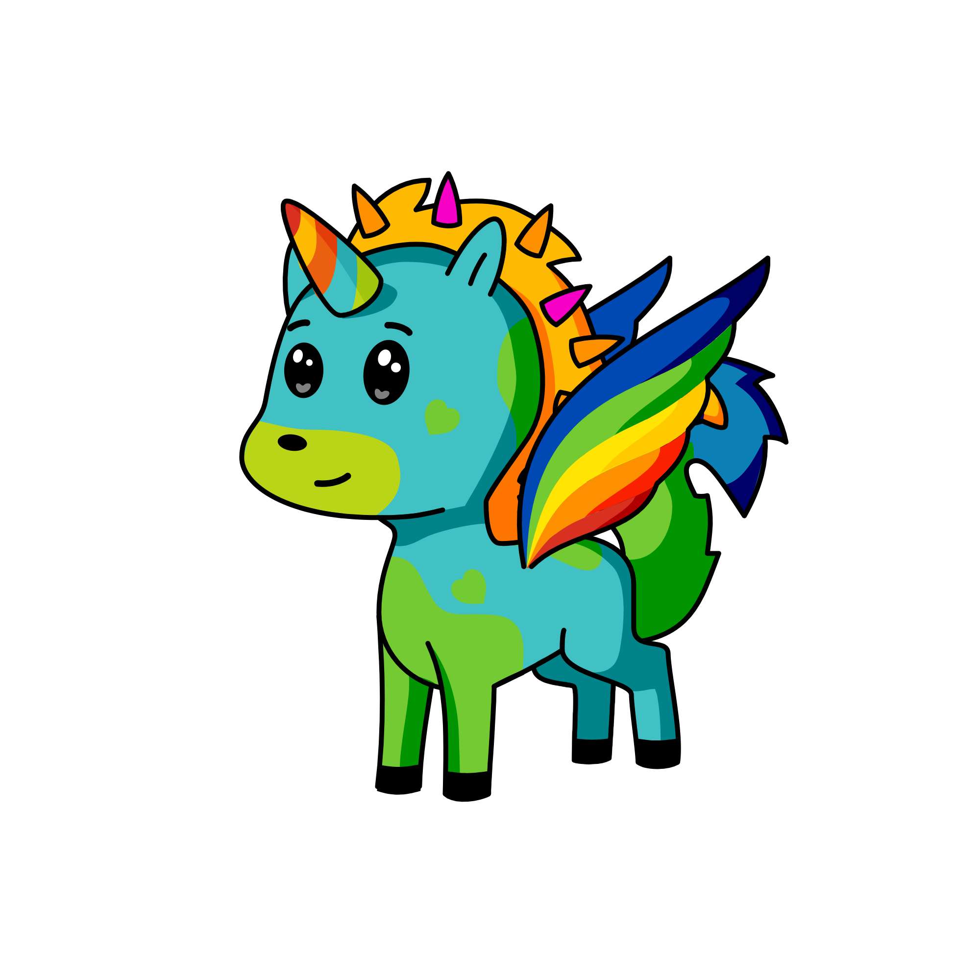 Rainbow artist, the unicorn