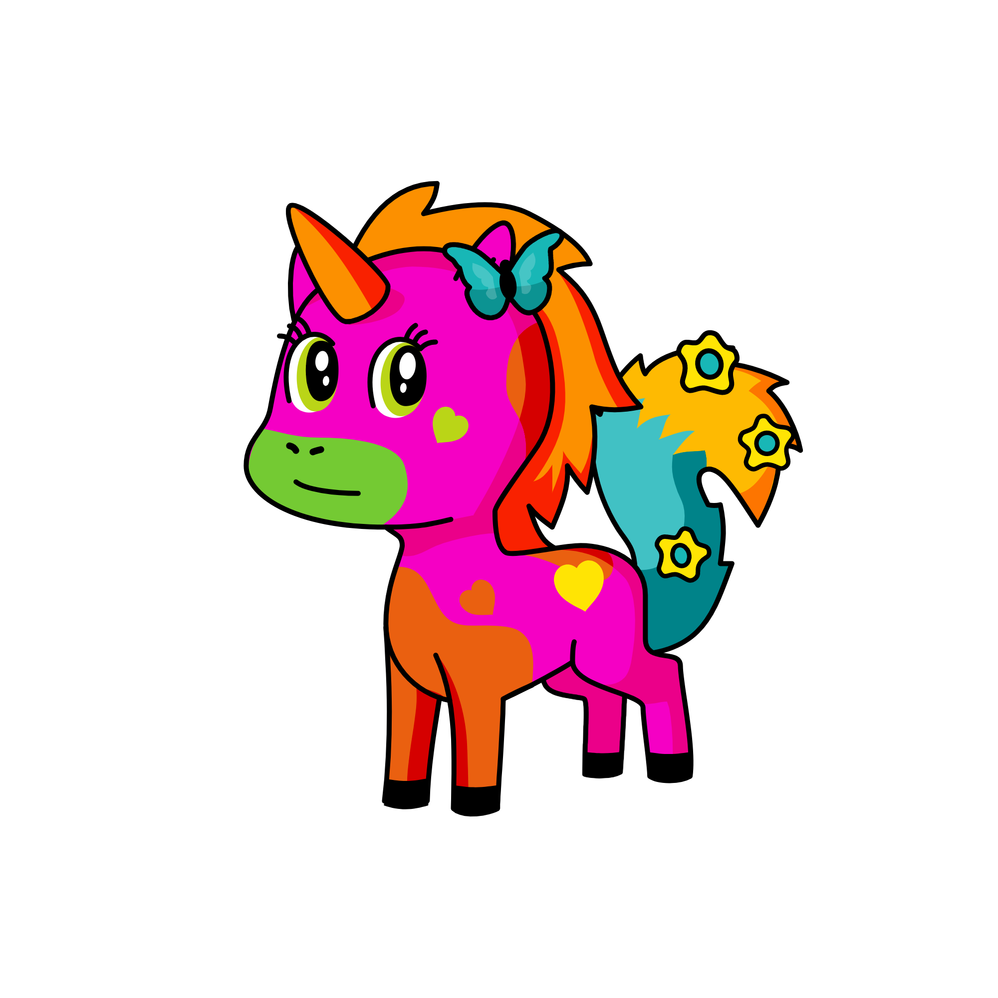 Foxys friend Foxa, the unicorn