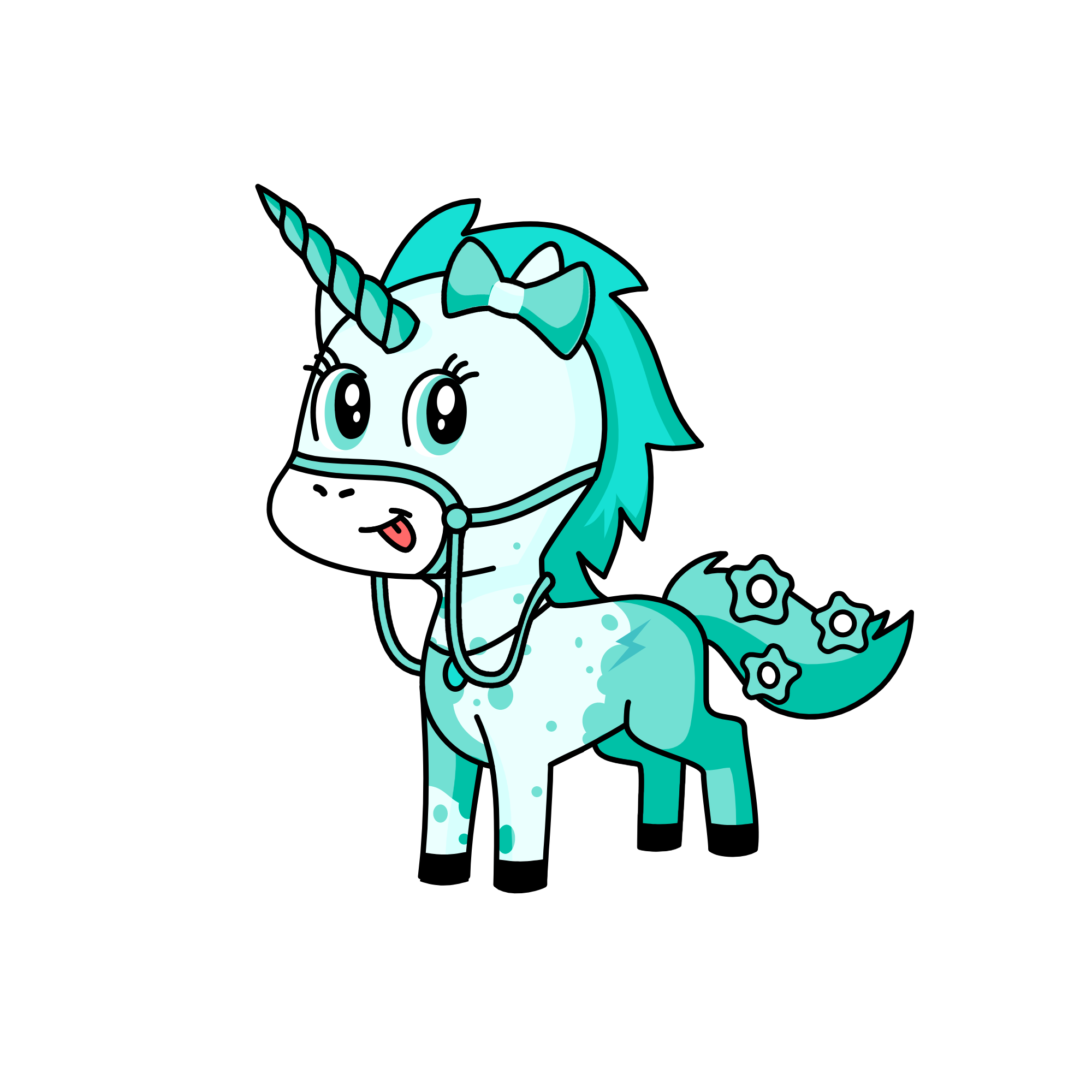 super teal cutie, the unicorn