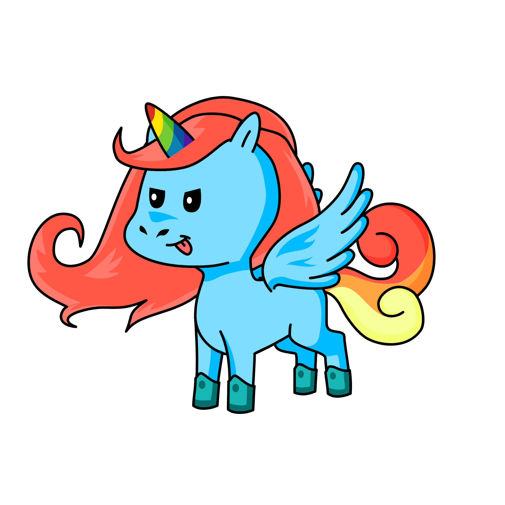 Rainbow dash (with wings), the unicorn