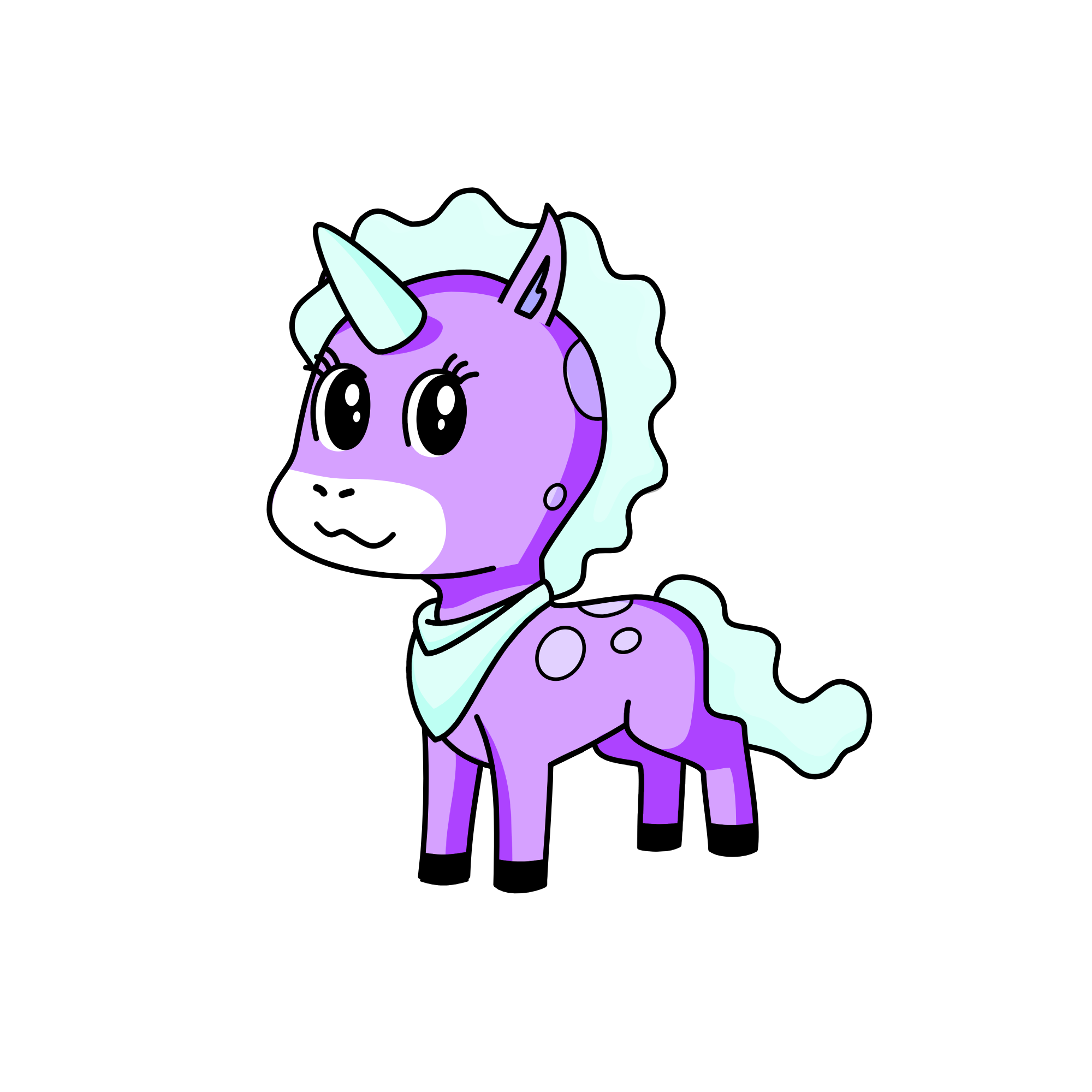 Ze purple green pony, the unicorn