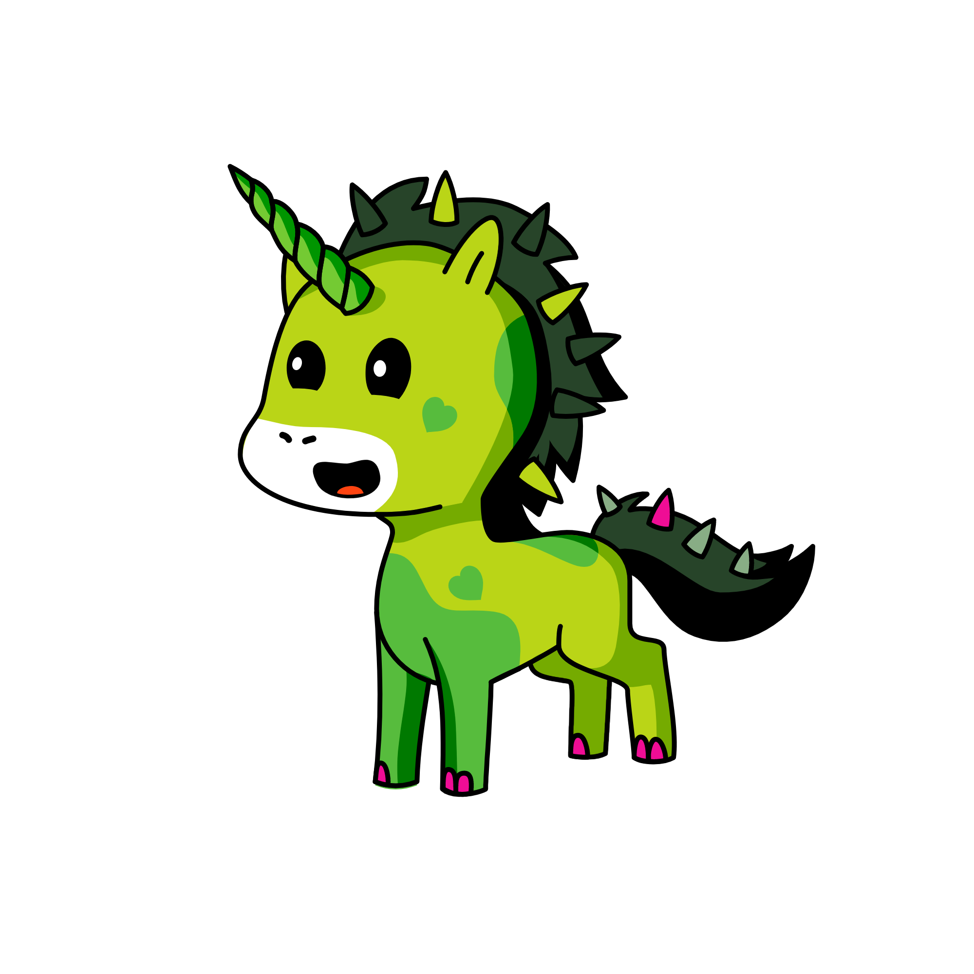 Greeny, the unicorn